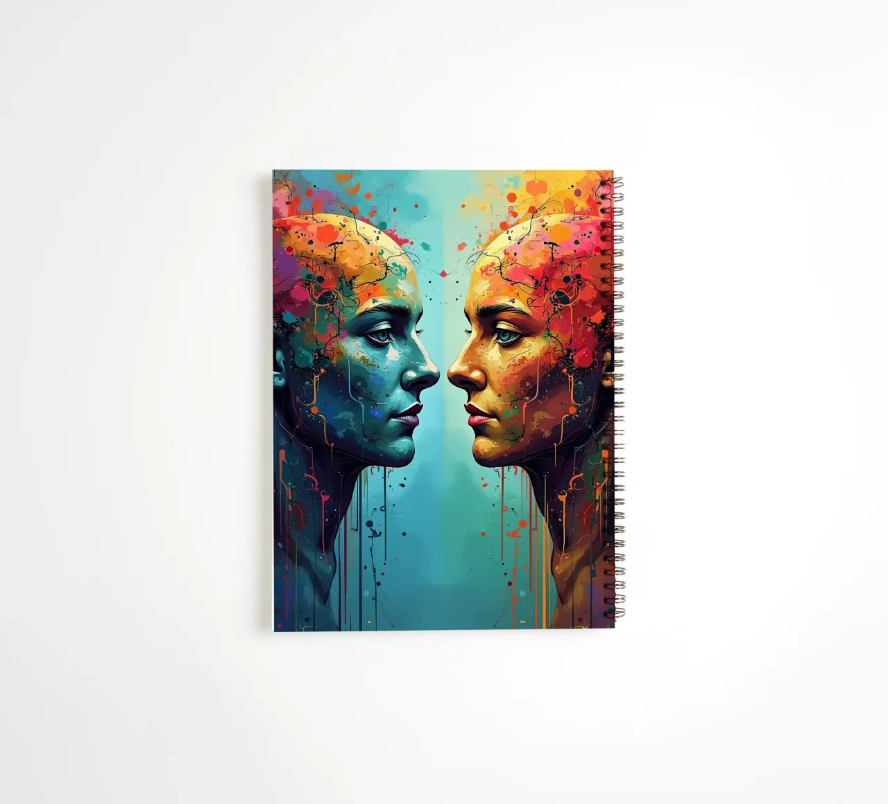 Mirror_image_colourful_5 spiral notebook by AI-Portraits by LK