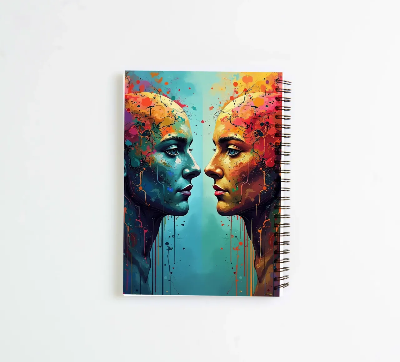 Mirror_image_colourful_5 spiral notebook by AI-Portraits by LK