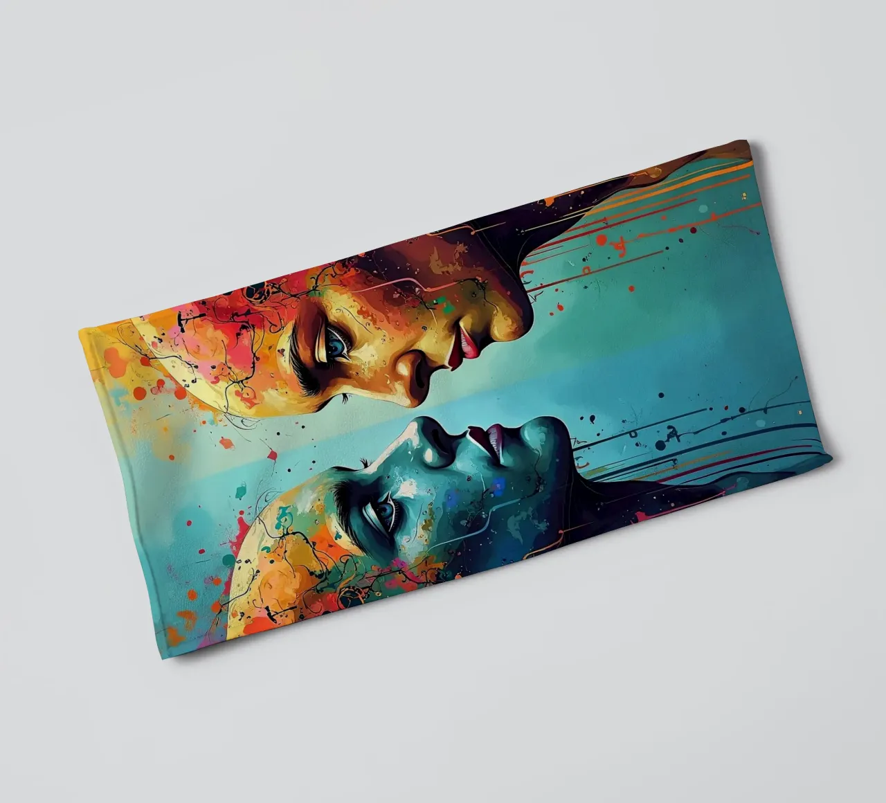 Mirror_image_colourful_5 towel by AI-Portraits by LK