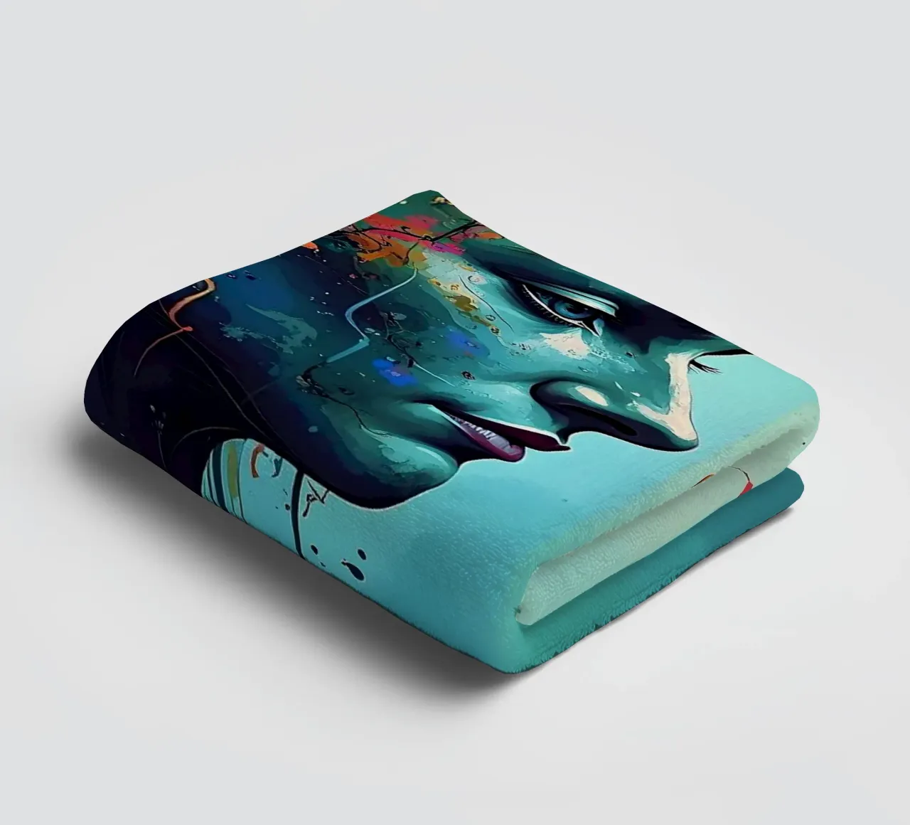 Mirror_image_colourful_5 towel by AI-Portraits by LK