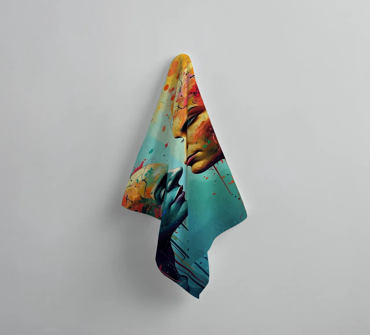 Mirror_image_colourful_5 towel by AI-Portraits by LK