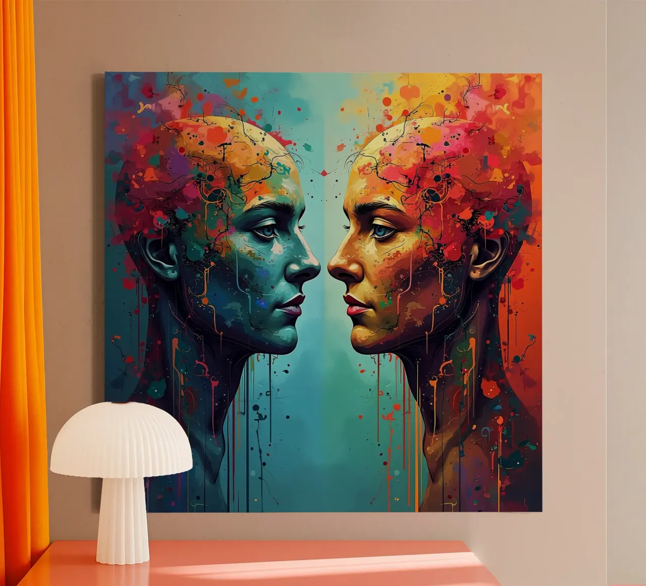 Mirror_image_colourful_5 canvas by AI-Portraits by LK