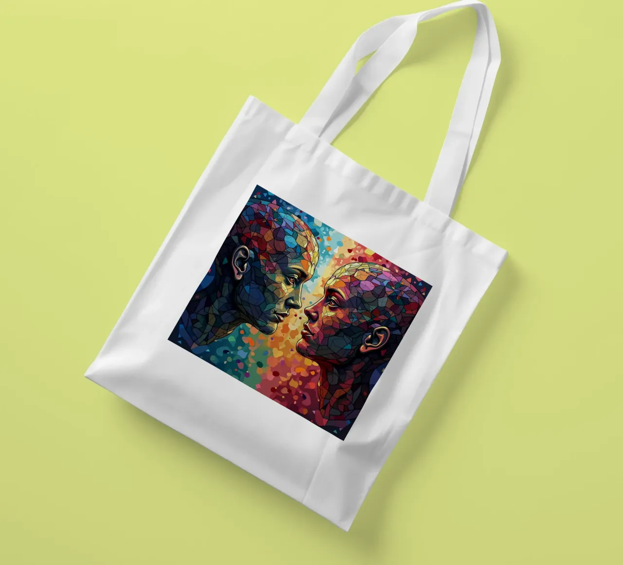 Immagine_specchio_colorata_6 borsa in juta da AI-Portraits by LK