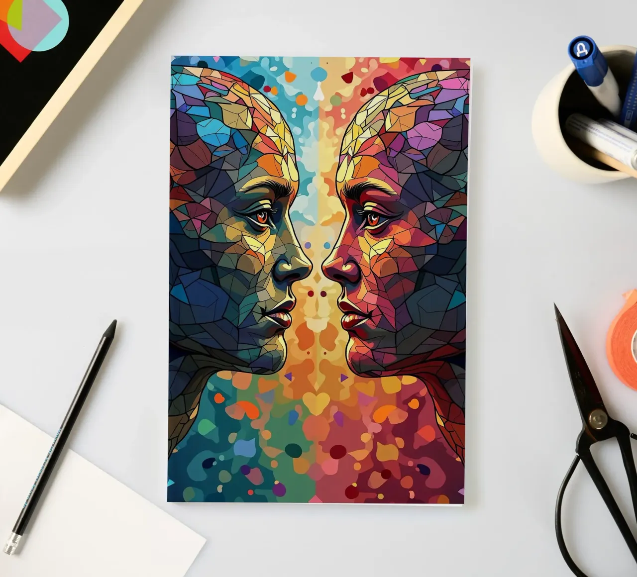 Mirror_image_colourful_6 notebook by AI-Portraits by LK