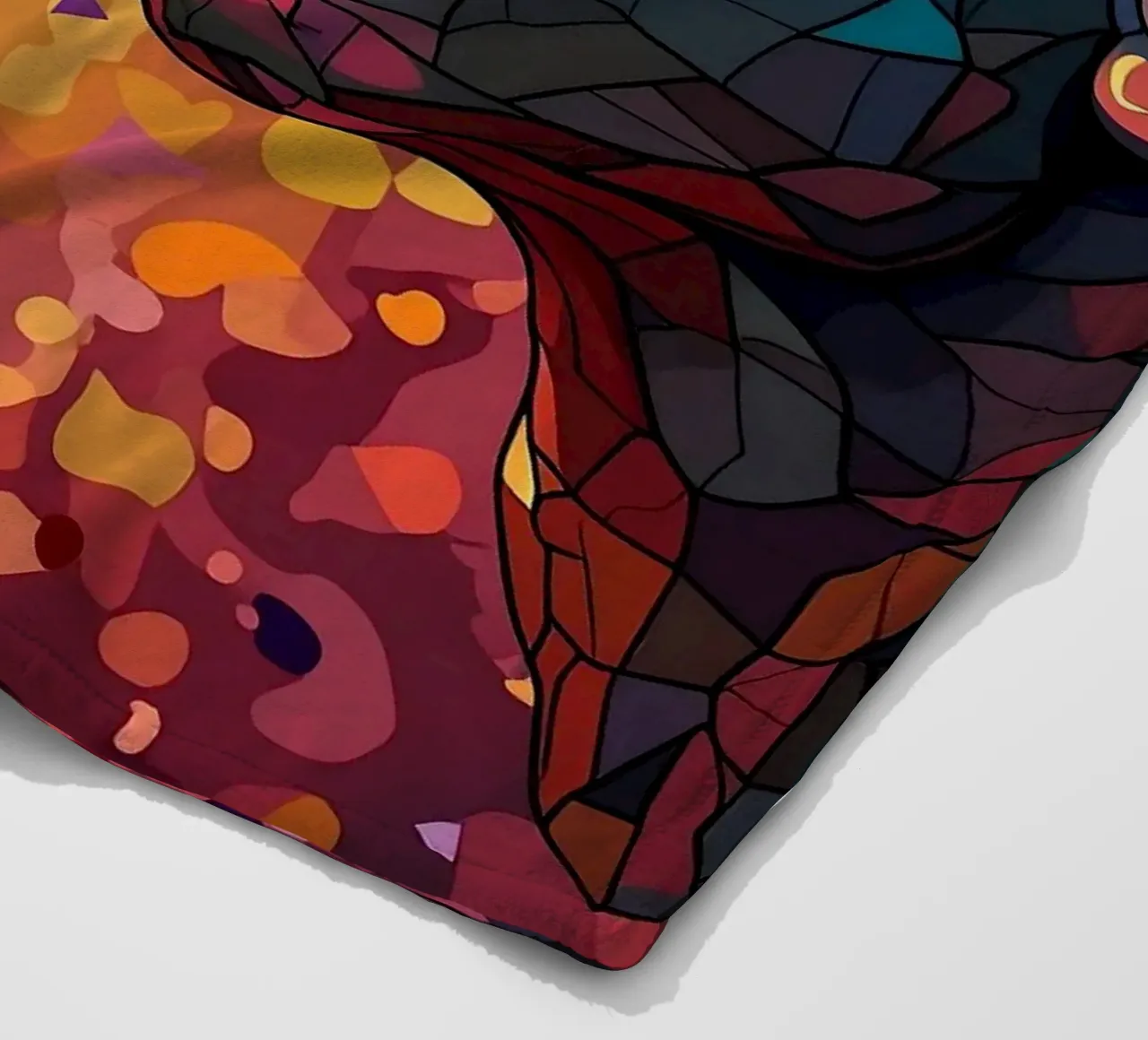 Mirror_image_colourful_6 fleece blanket by AI-Portraits by LK