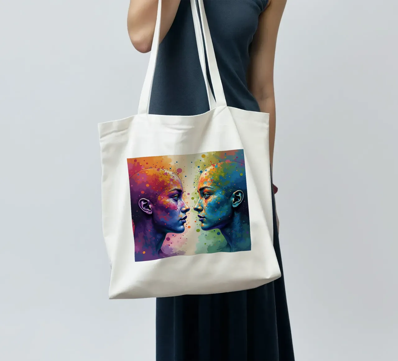 Immagine_specchio_colorata_7 borsa in juta da AI-Portraits by LK
