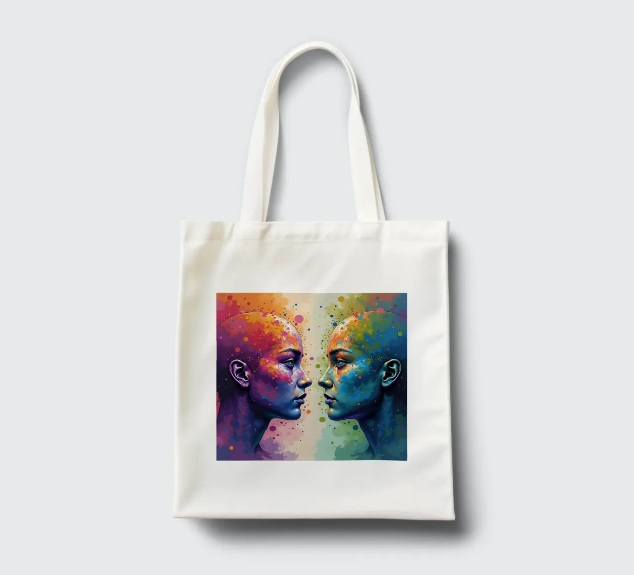Immagine_specchio_colorata_7 borsa in juta da AI-Portraits by LK