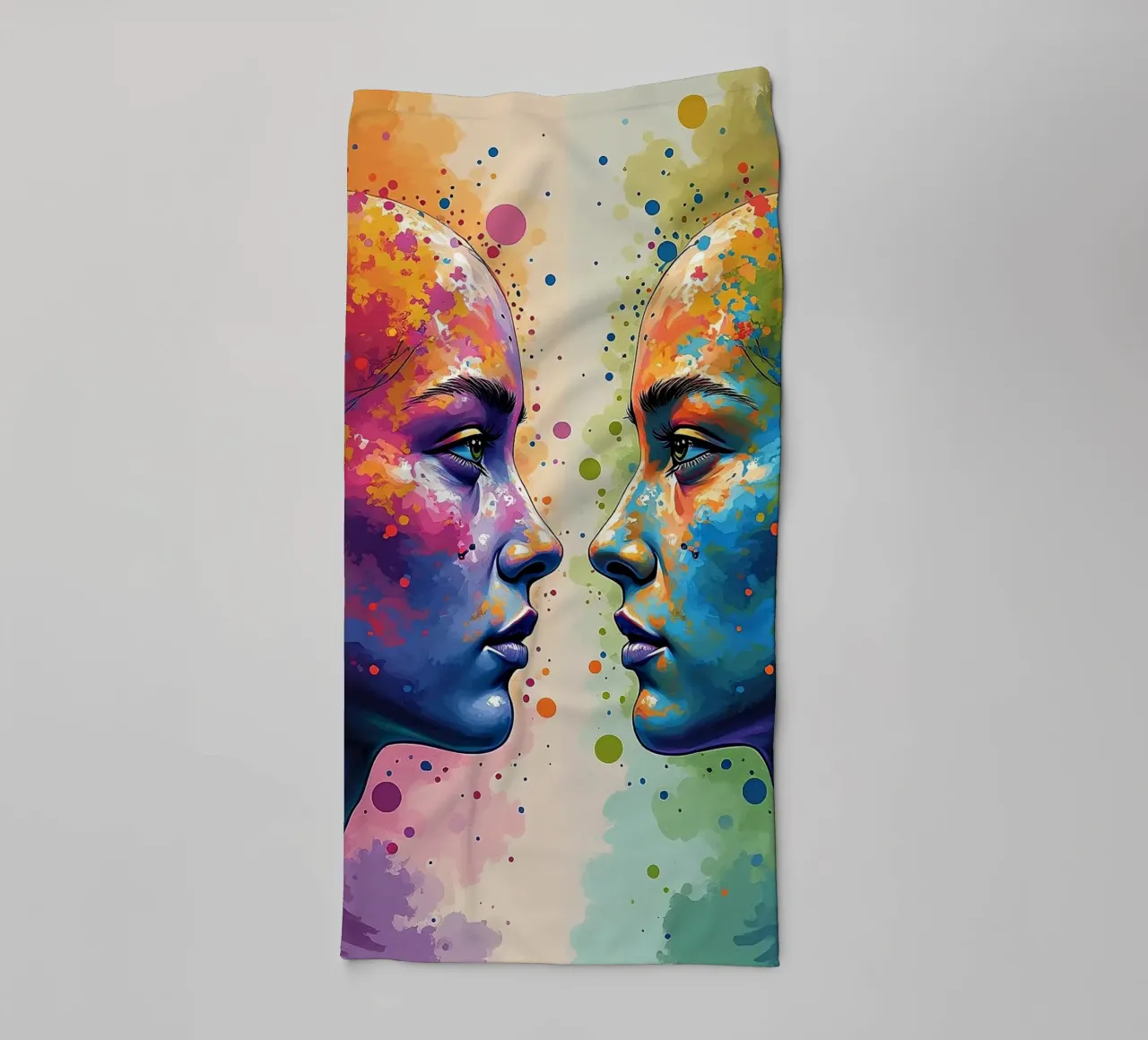 Mirror_image_colourful_7 towel by AI-Portraits by LK