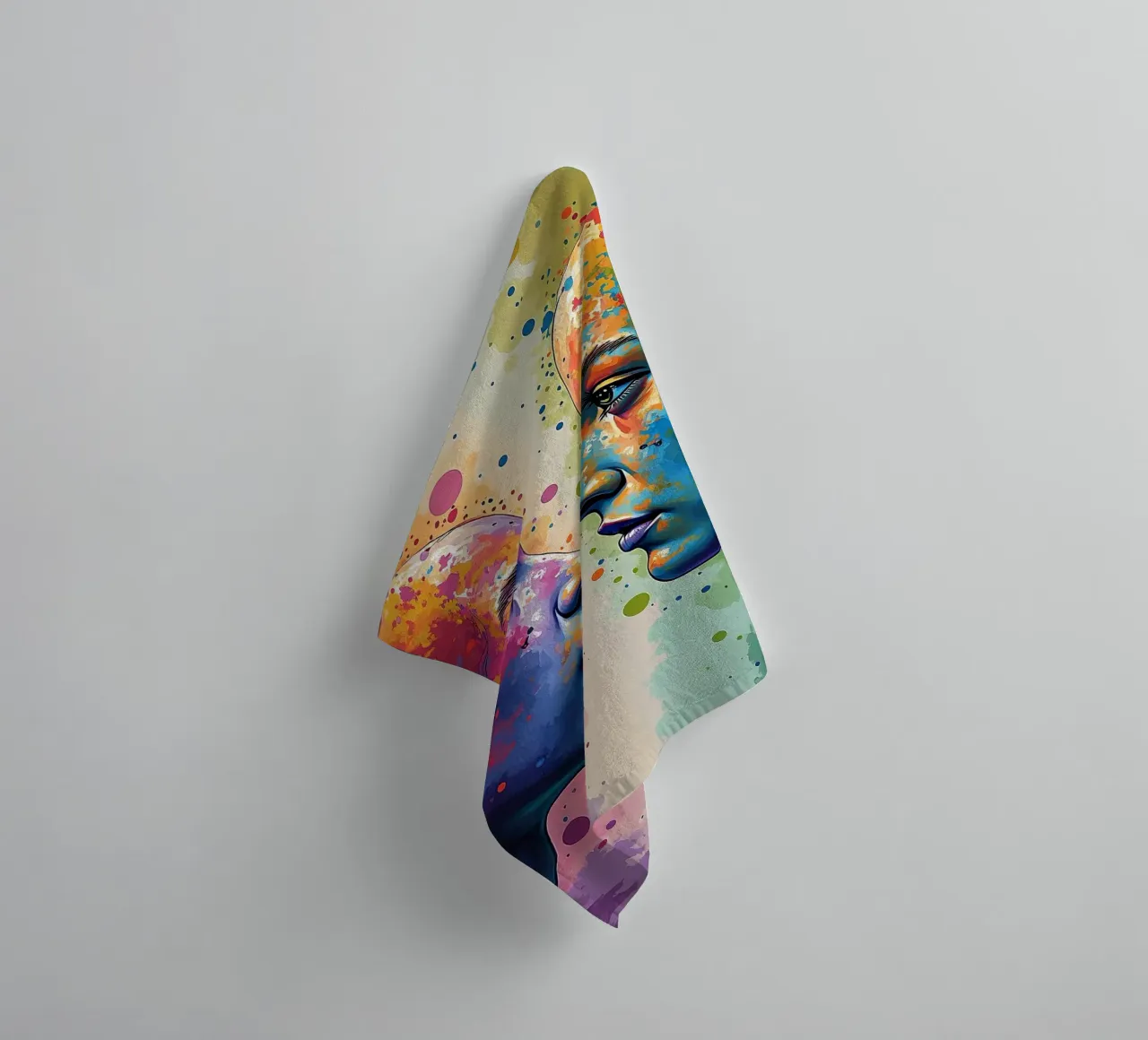 Mirror_image_colourful_7 towel by AI-Portraits by LK