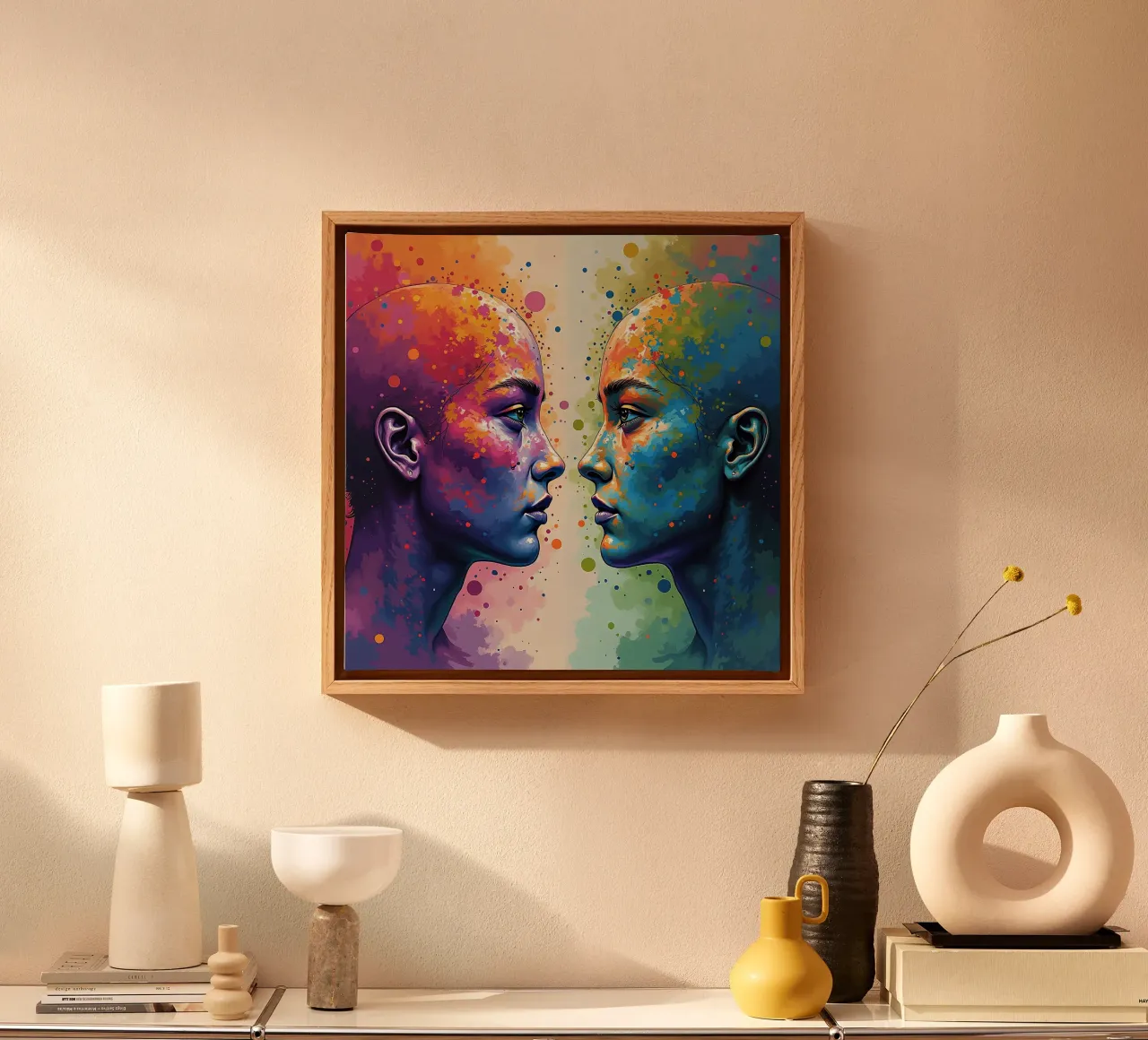 Mirror_image_colourful_7 canvas by AI-Portraits by LK