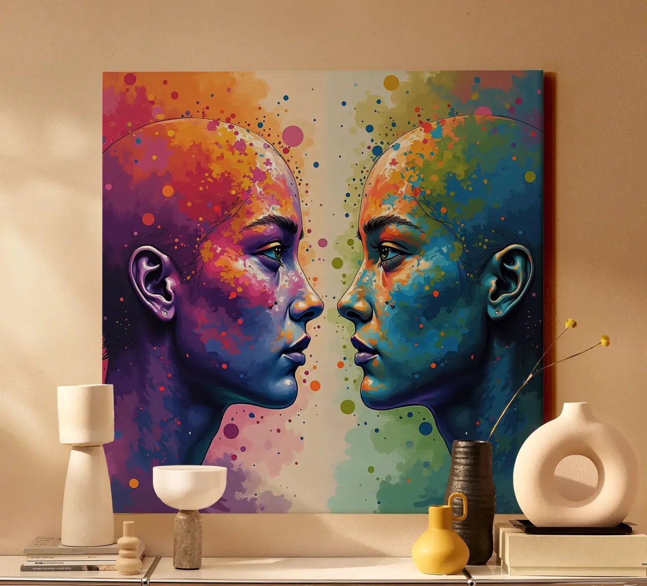 Mirror_image_colourful_7 canvas by AI-Portraits by LK