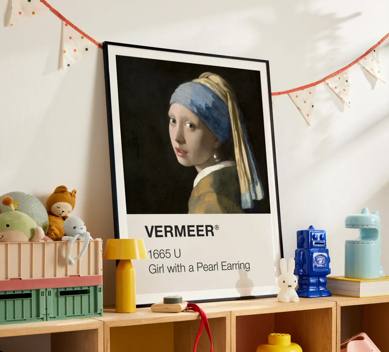 Vermeer Pantone poster con telaio in alluminio da Vintagrafica