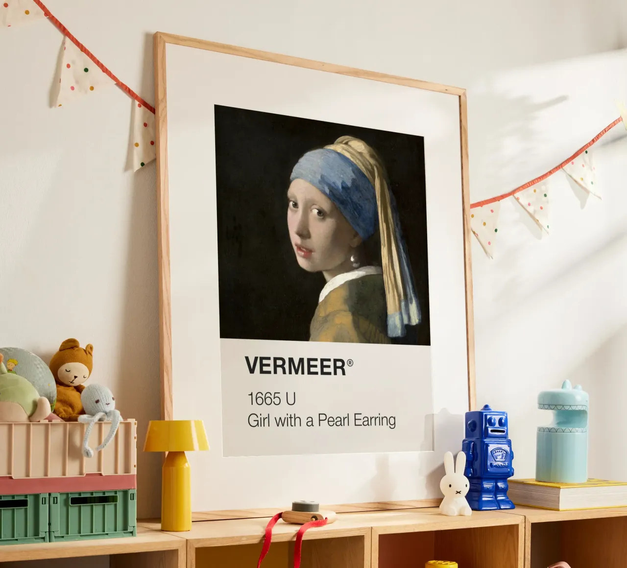 Vermeer Pantone poster con telaio in alluminio da Vintagrafica