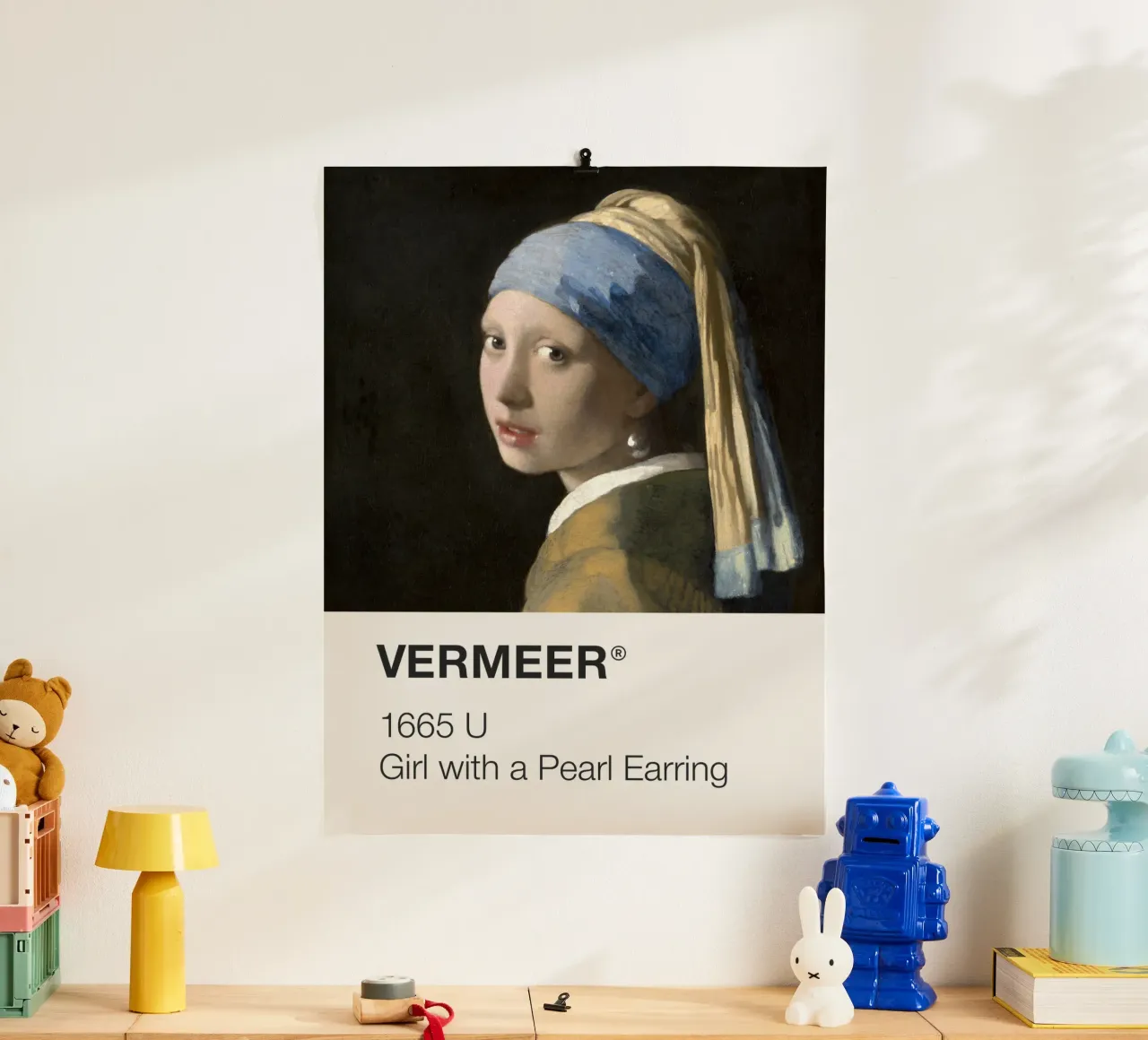 Vermeer Pantone poster con telaio in alluminio da Vintagrafica