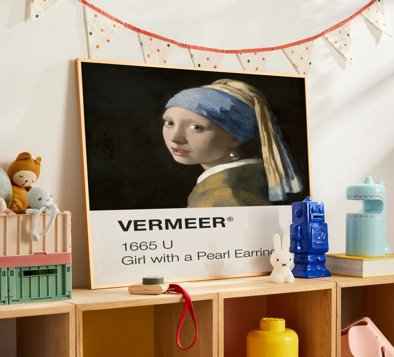 Vermeer Pantone poster con telaio in alluminio da Vintagrafica