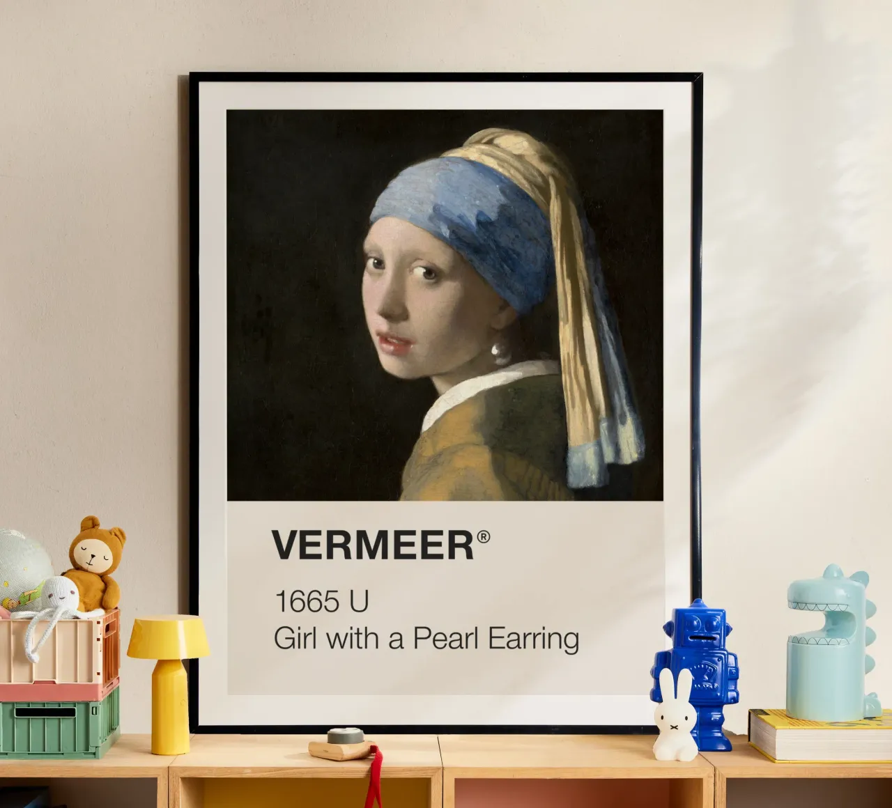 Vermeer Pantone poster con telaio in alluminio da Vintagrafica