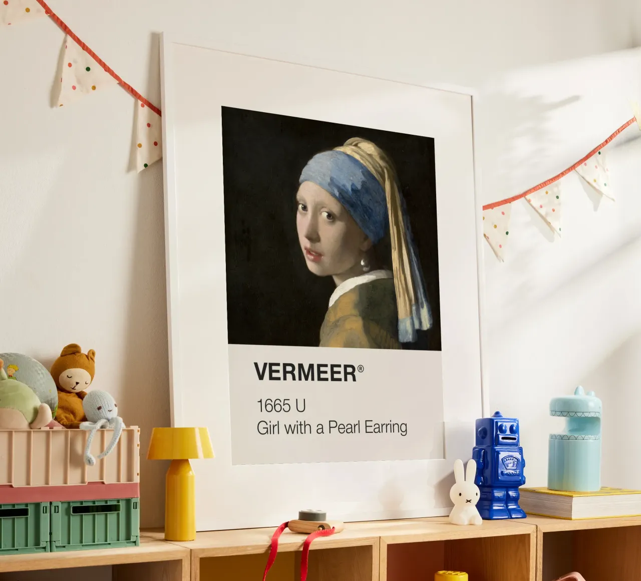 Vermeer Pantone poster con telaio in alluminio da Vintagrafica