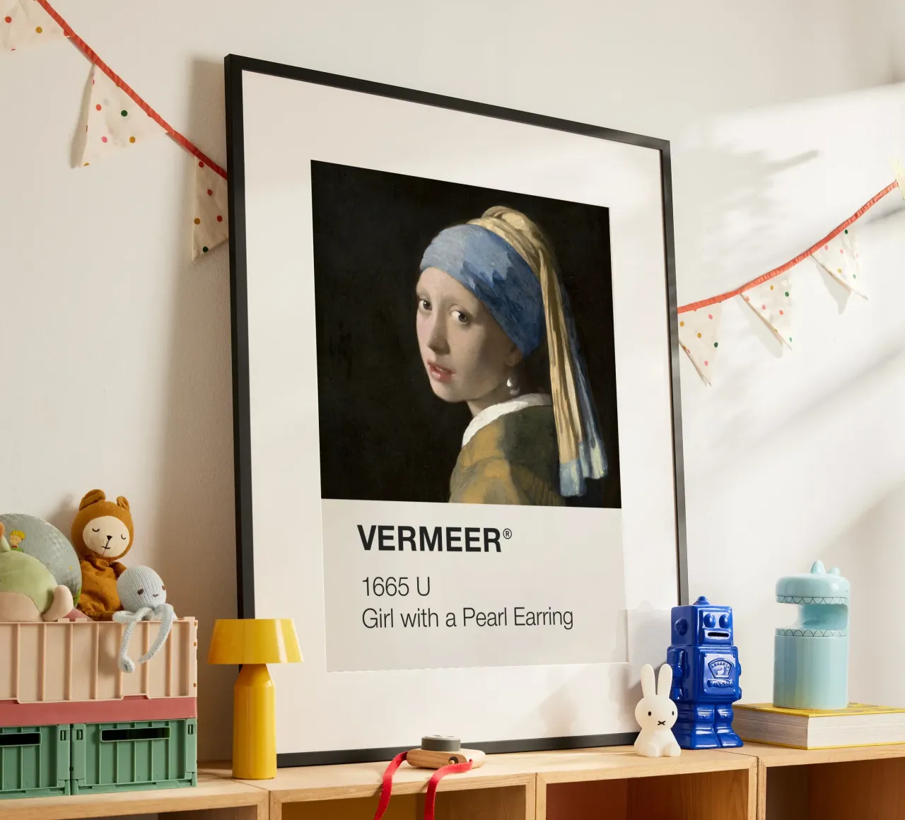 Vermeer Pantone poster con telaio in alluminio da Vintagrafica