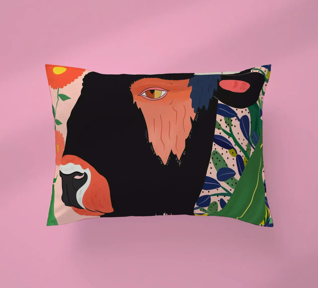 Bisonte floreale cuscino da ArtsySesta