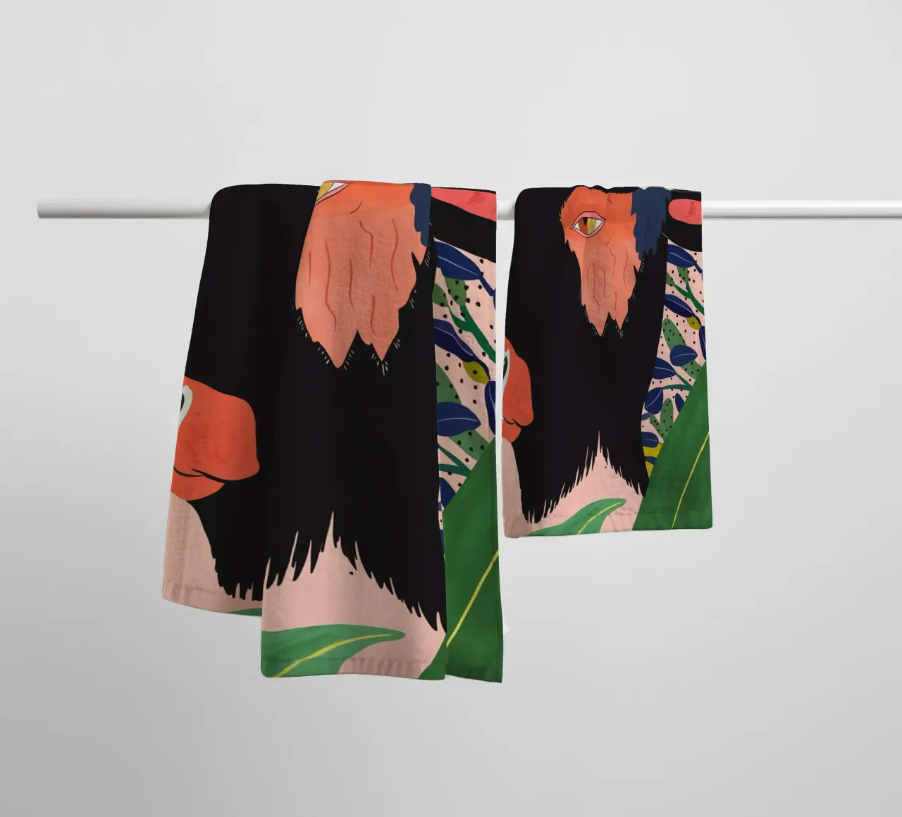 Bisonte floreale asciugamano da bagno da ArtsySesta