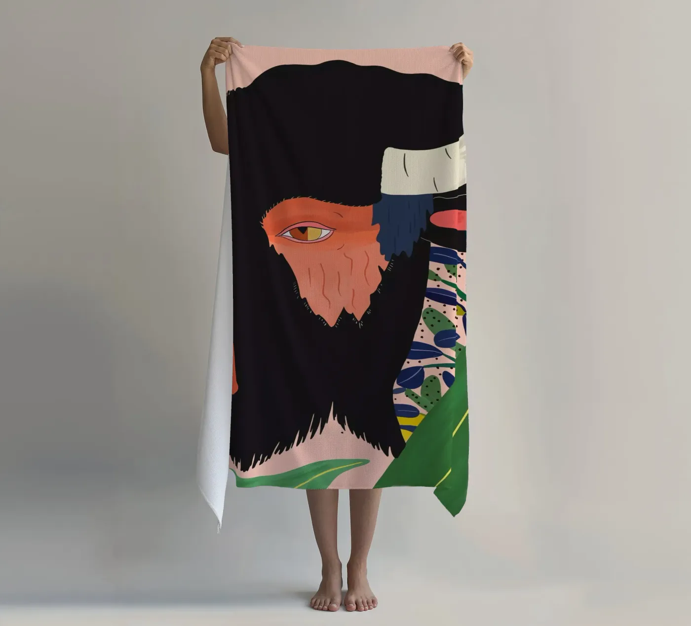 Bisonte floreale telo mare da ArtsySesta