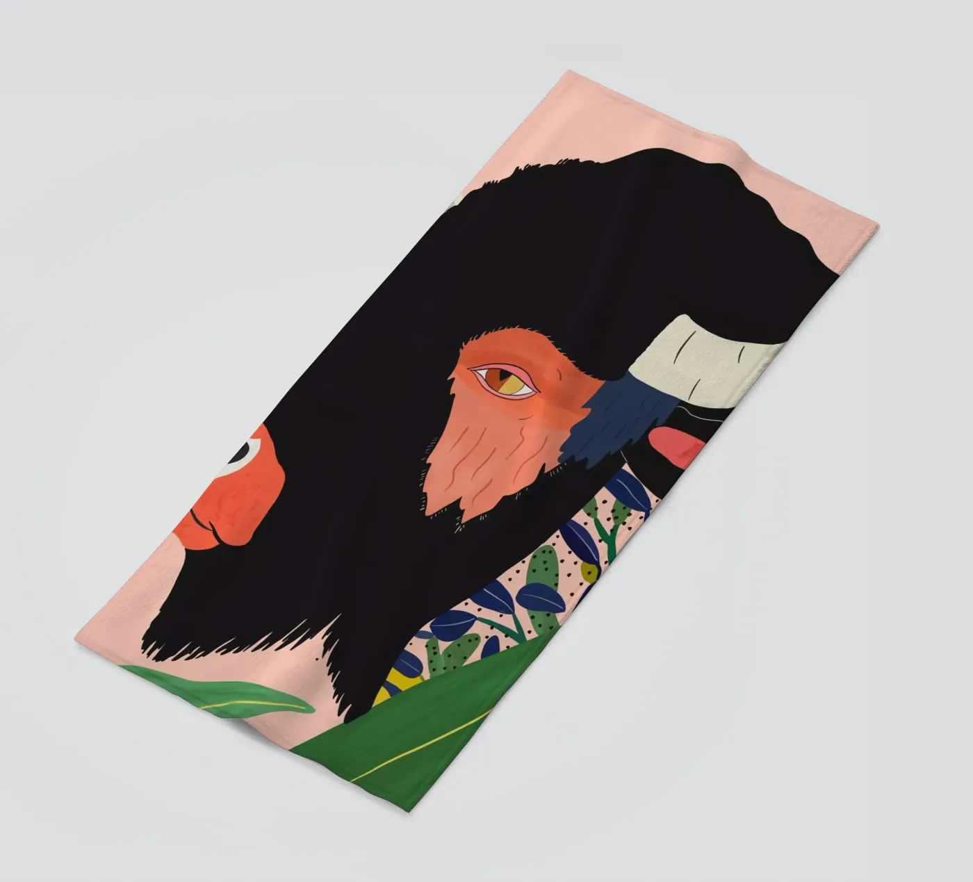 Bisonte floreale telo mare da ArtsySesta