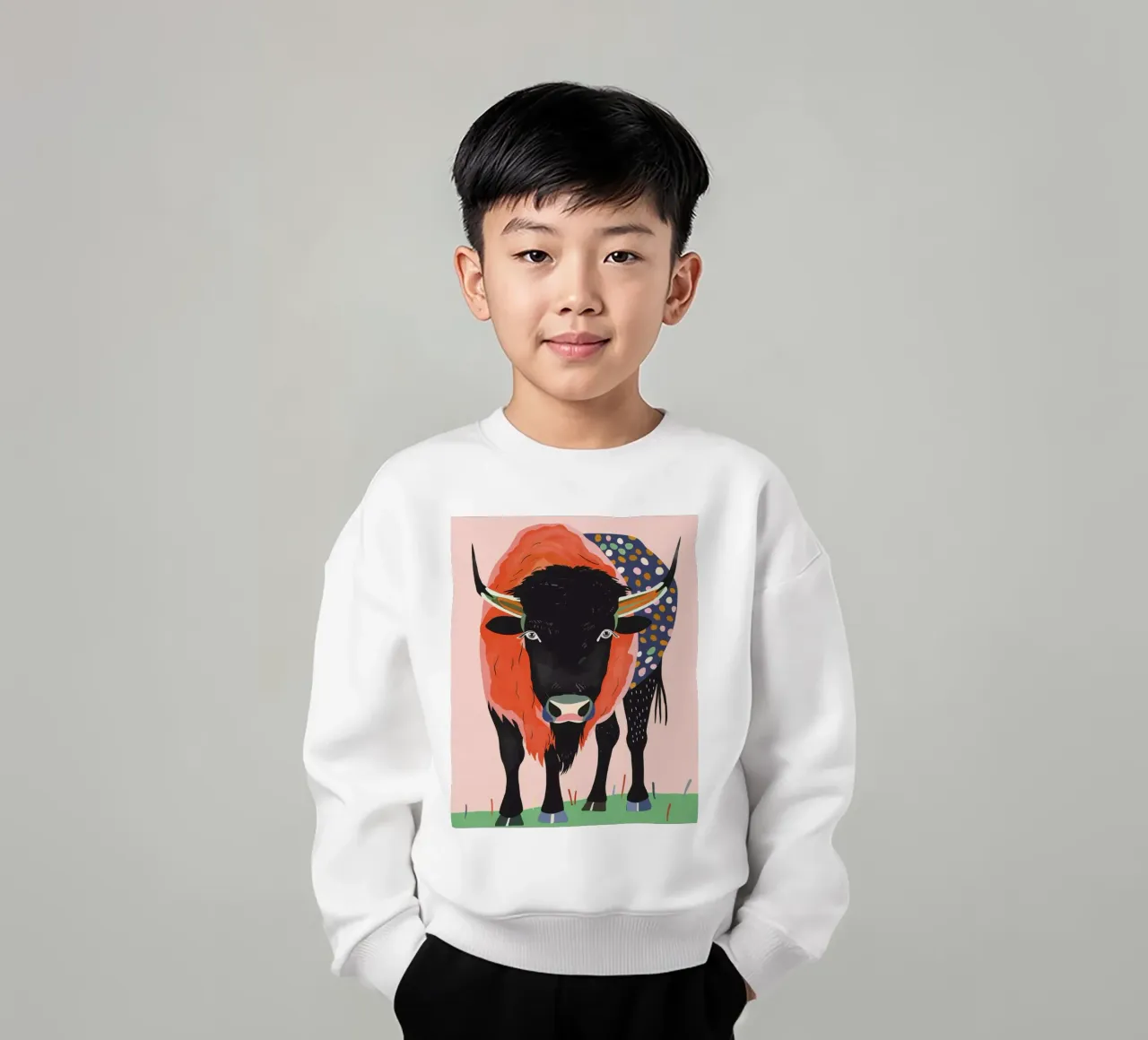 Bisonte Vivido felpa bambino da ArtsySesta