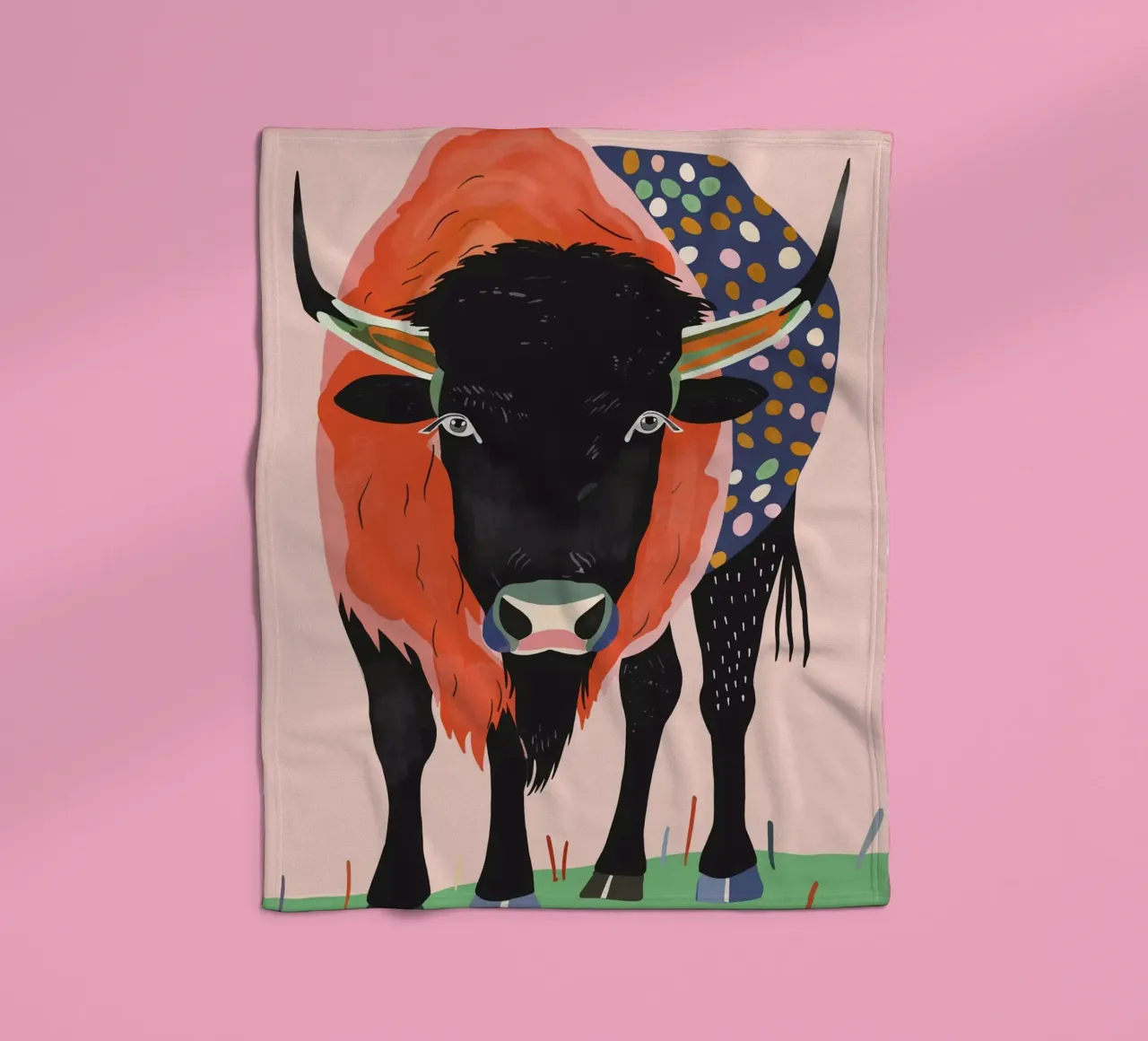 Bisonte Vivido coperta in pile da ArtsySesta