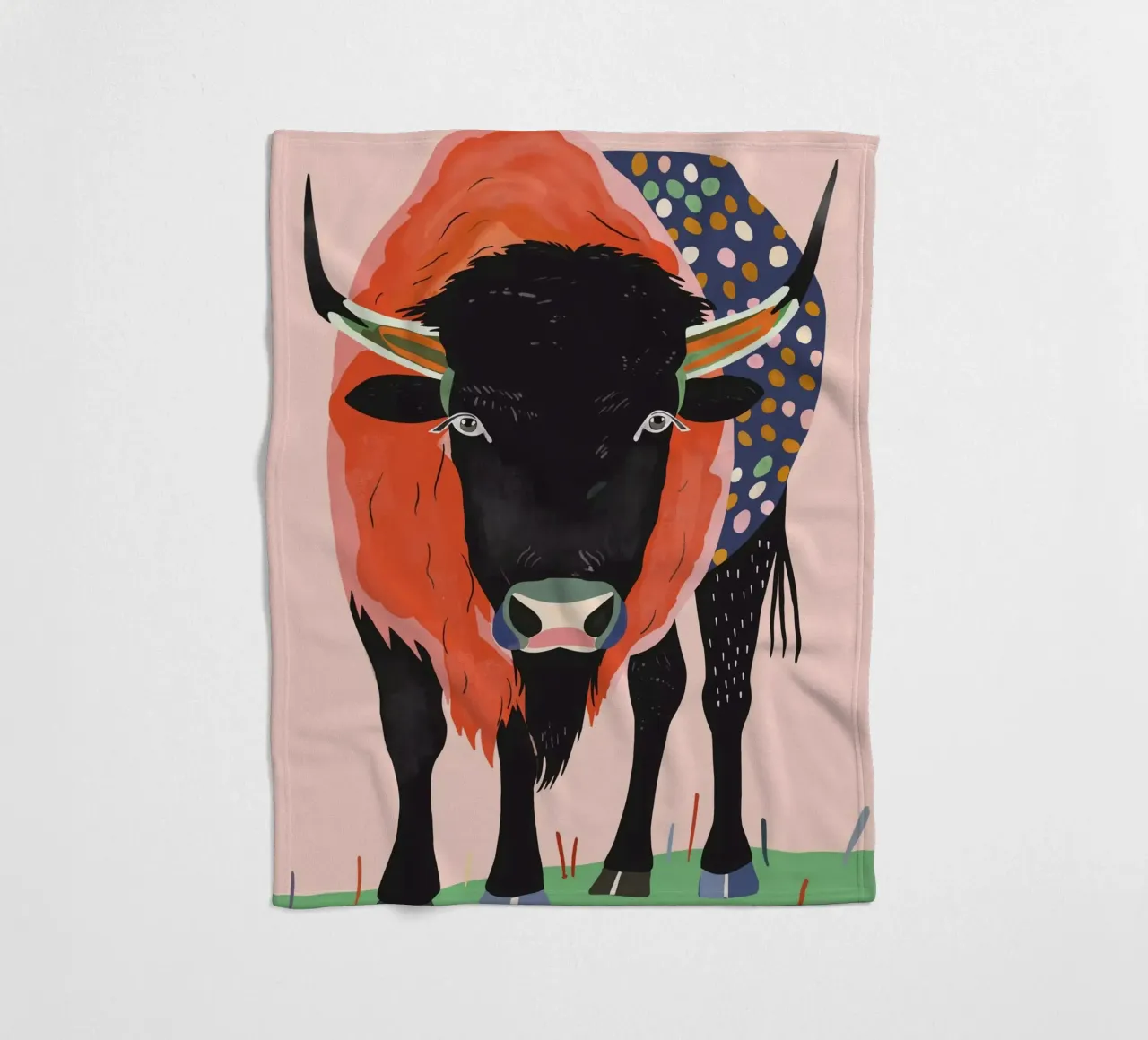 Bisonte Vivido coperta in pile da ArtsySesta