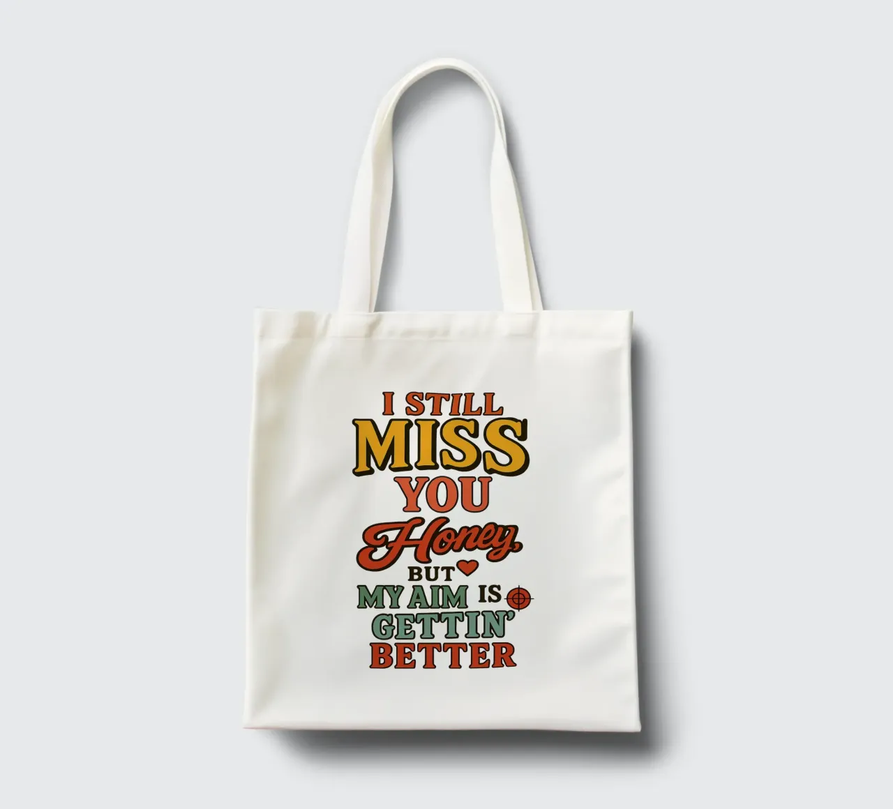I STILL MISS YOU HONEY, BUT MY AIM IS GETTING BETTER borsa in juta da Vintage Van Gogh