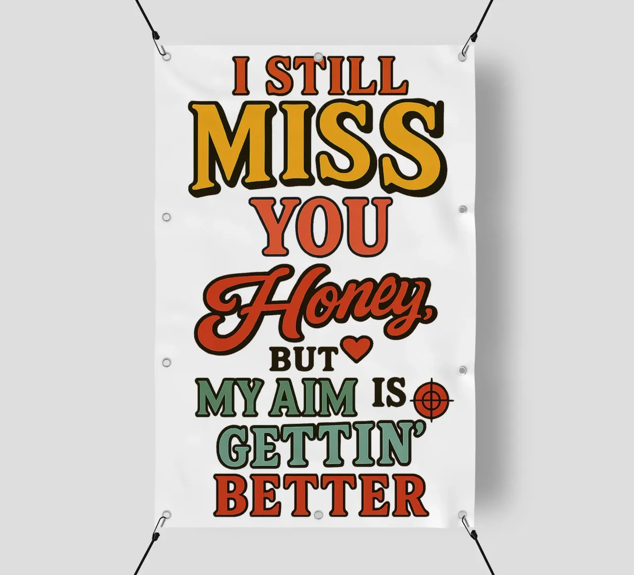 I STILL MISS YOU HONEY, BUT MY AIM IS GETTING BETTER telo in pvc da Vintage Van Gogh