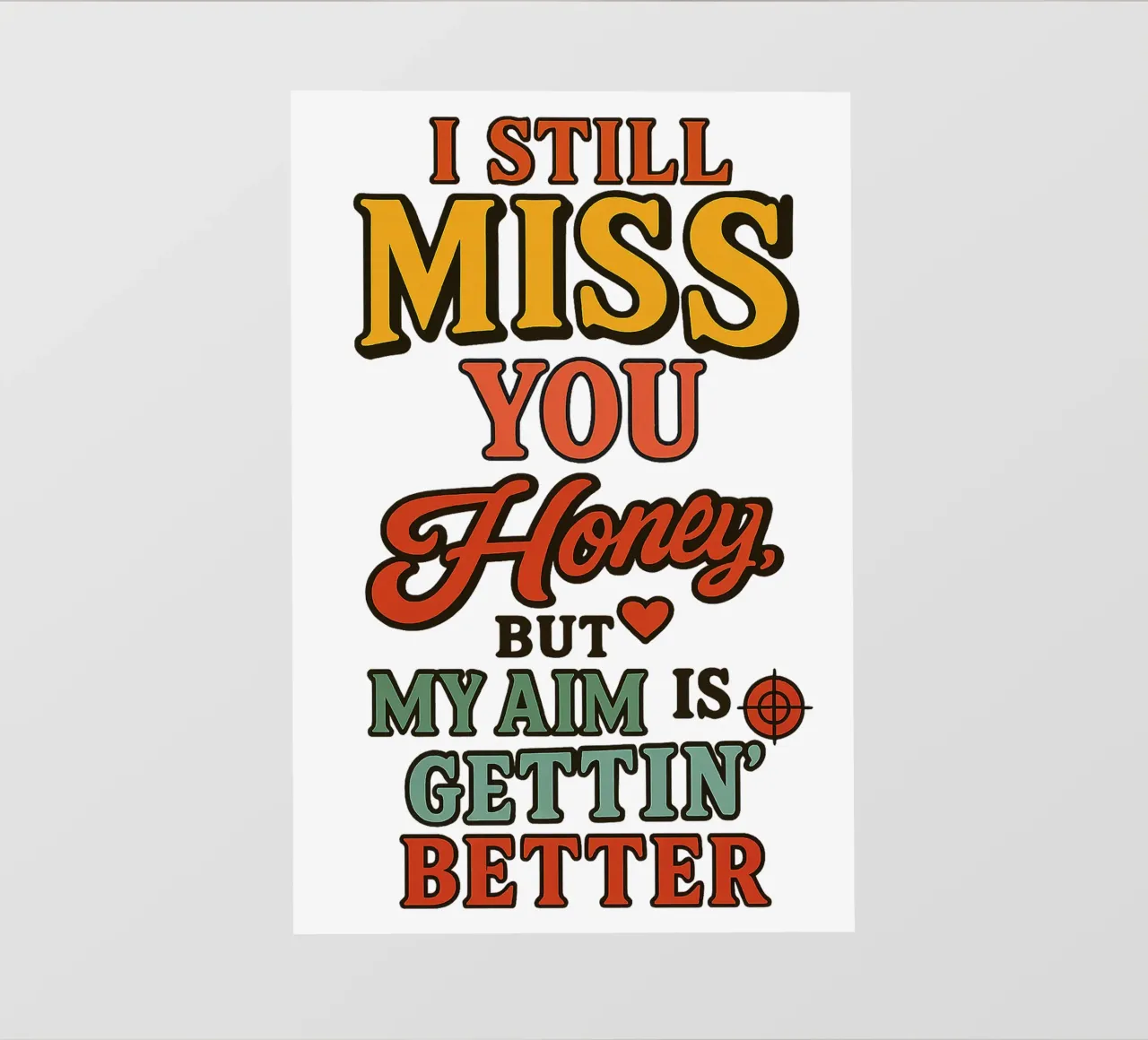 I STILL MISS YOU HONEY, BUT MY AIM IS GETTING BETTER telo in pvc da Vintage Van Gogh