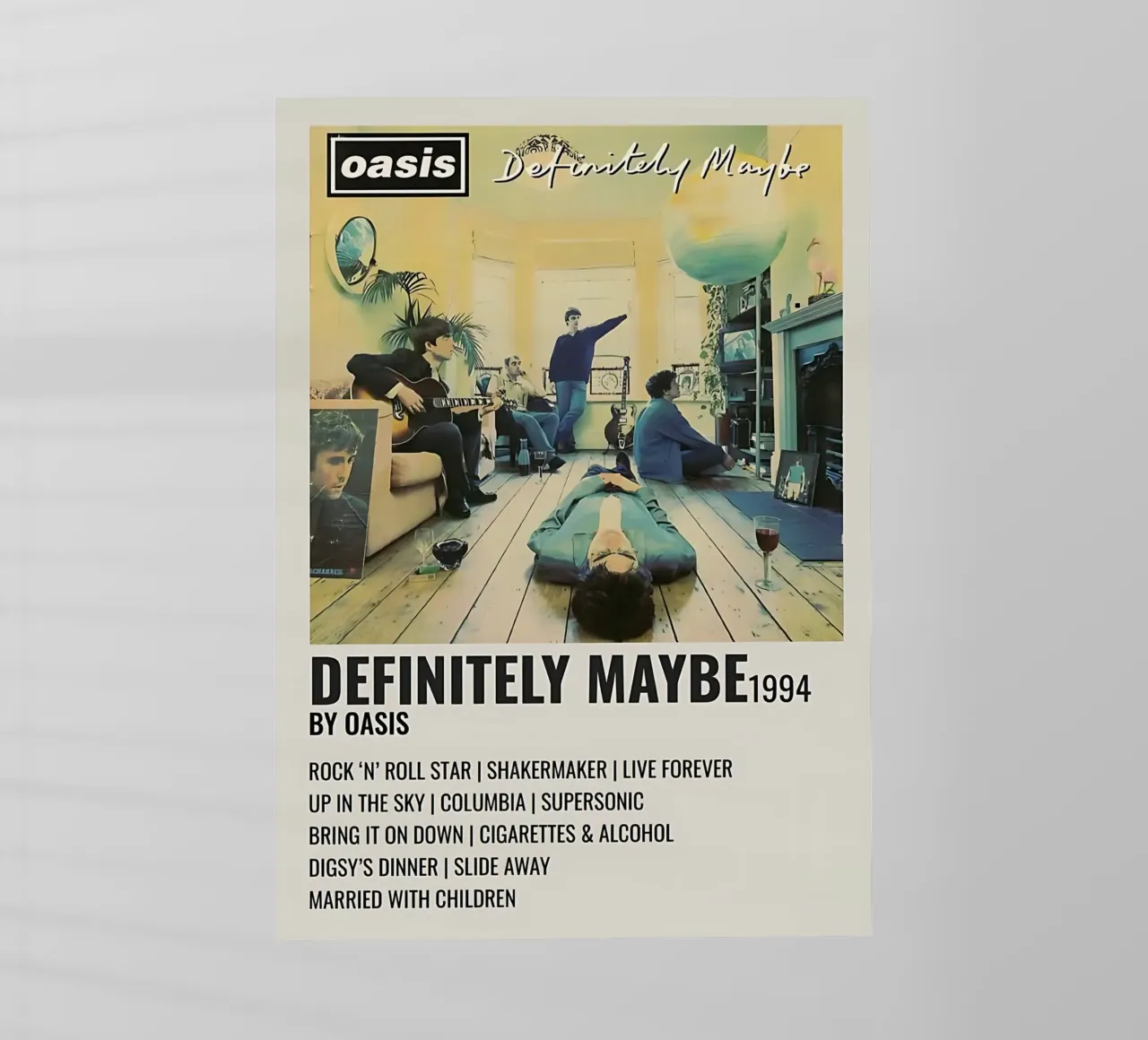 Poster di Definitely Maybe 1994 degli Oasis pellicola backlit da domherrick1
