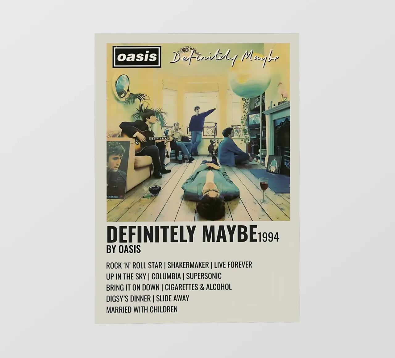 Poster di Definitely Maybe 1994 degli Oasis telo in pvc da domherrick1