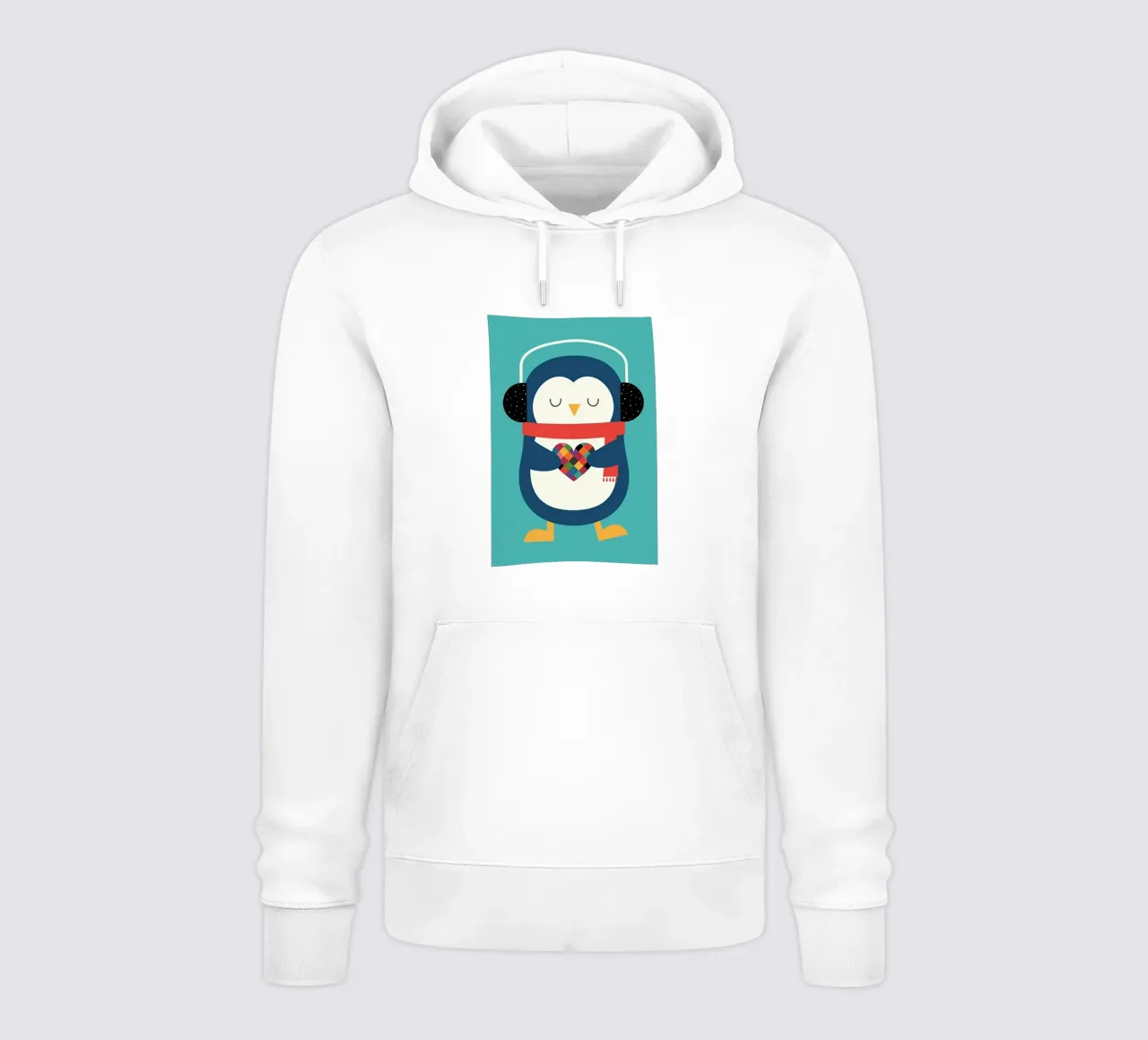 sciarpa con cuore di pinguino felpa con cappuccio da frea shop