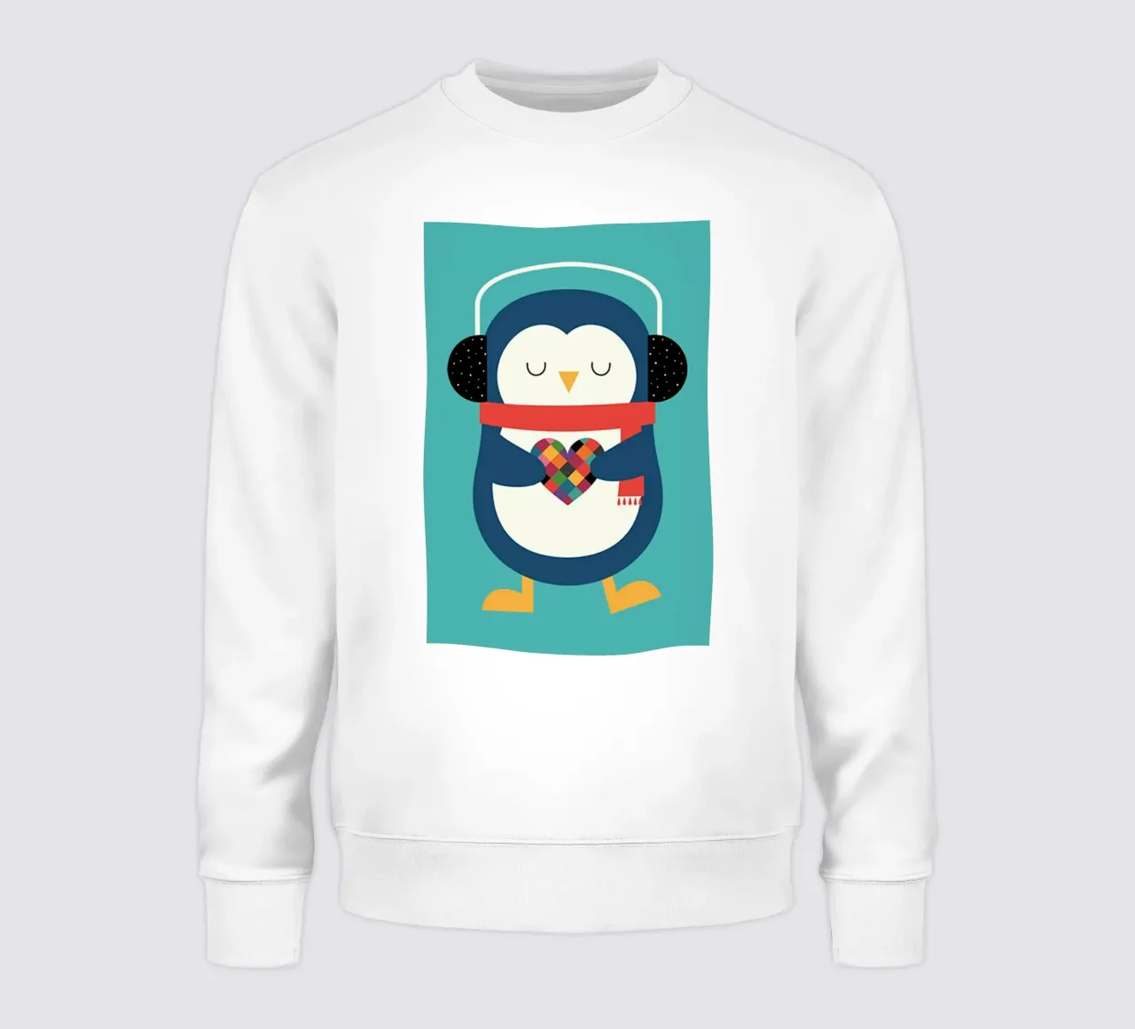 sciarpa con cuore di pinguino felpa da frea shop
