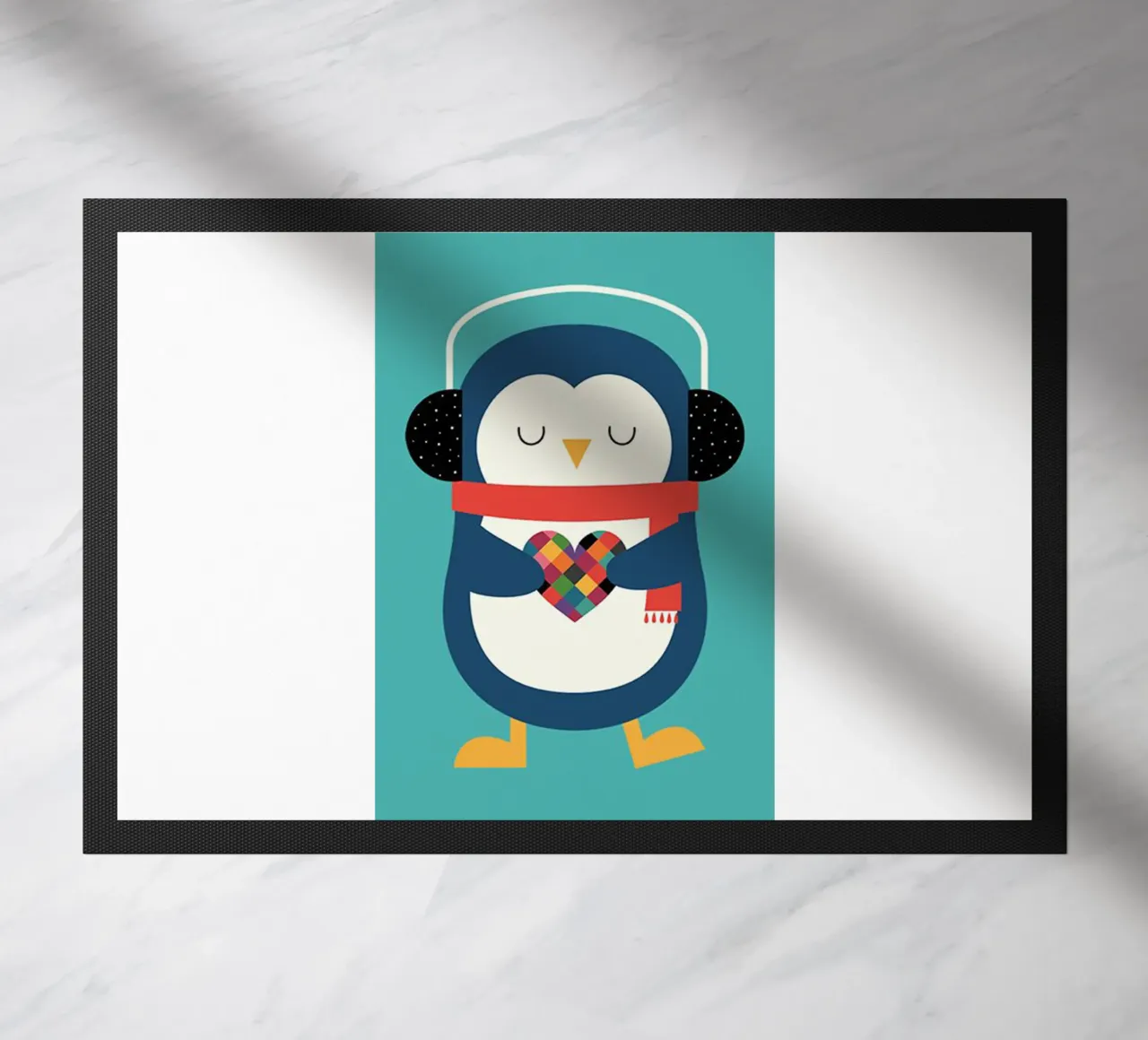 sciarpa con cuore di pinguino zerbino da frea shop