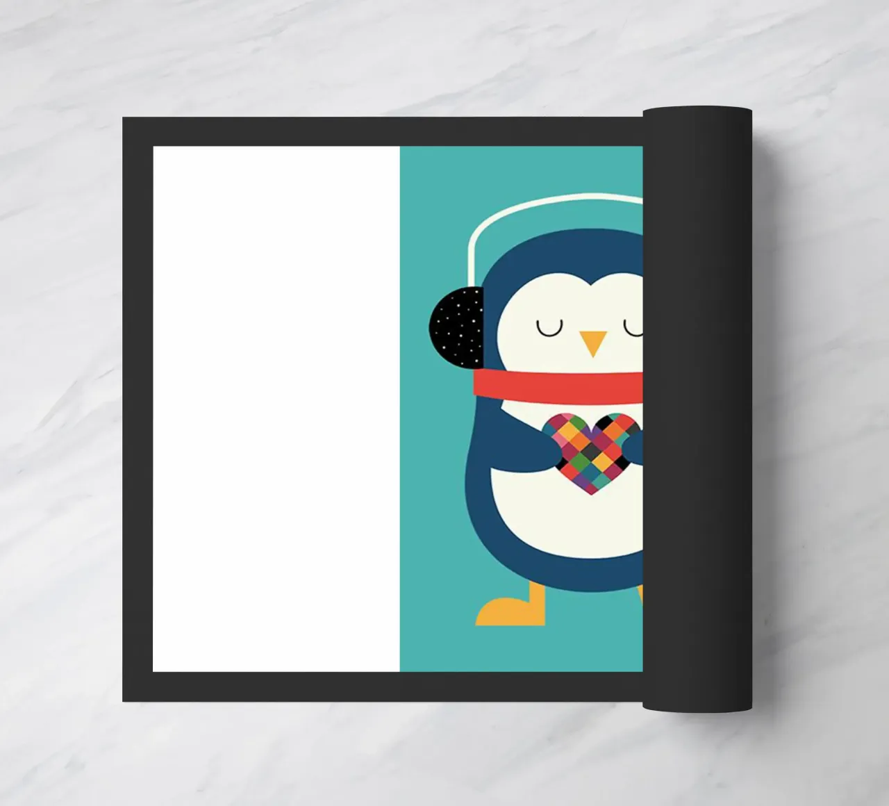 sciarpa con cuore di pinguino zerbino da frea shop