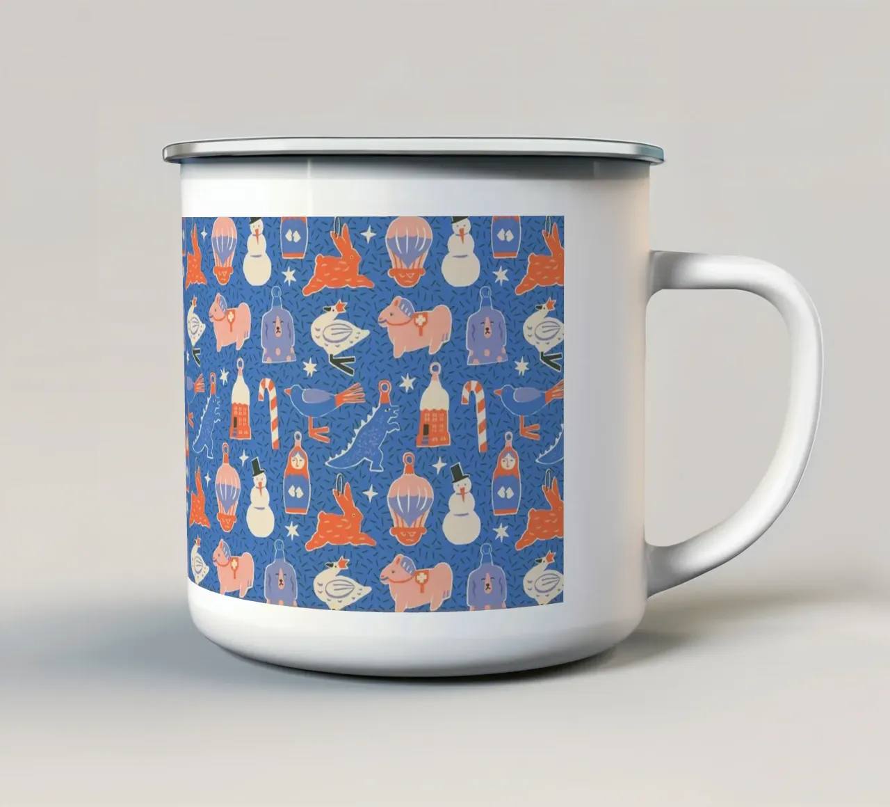 Christmas Pattern No 37 tazza in smalto da treechild