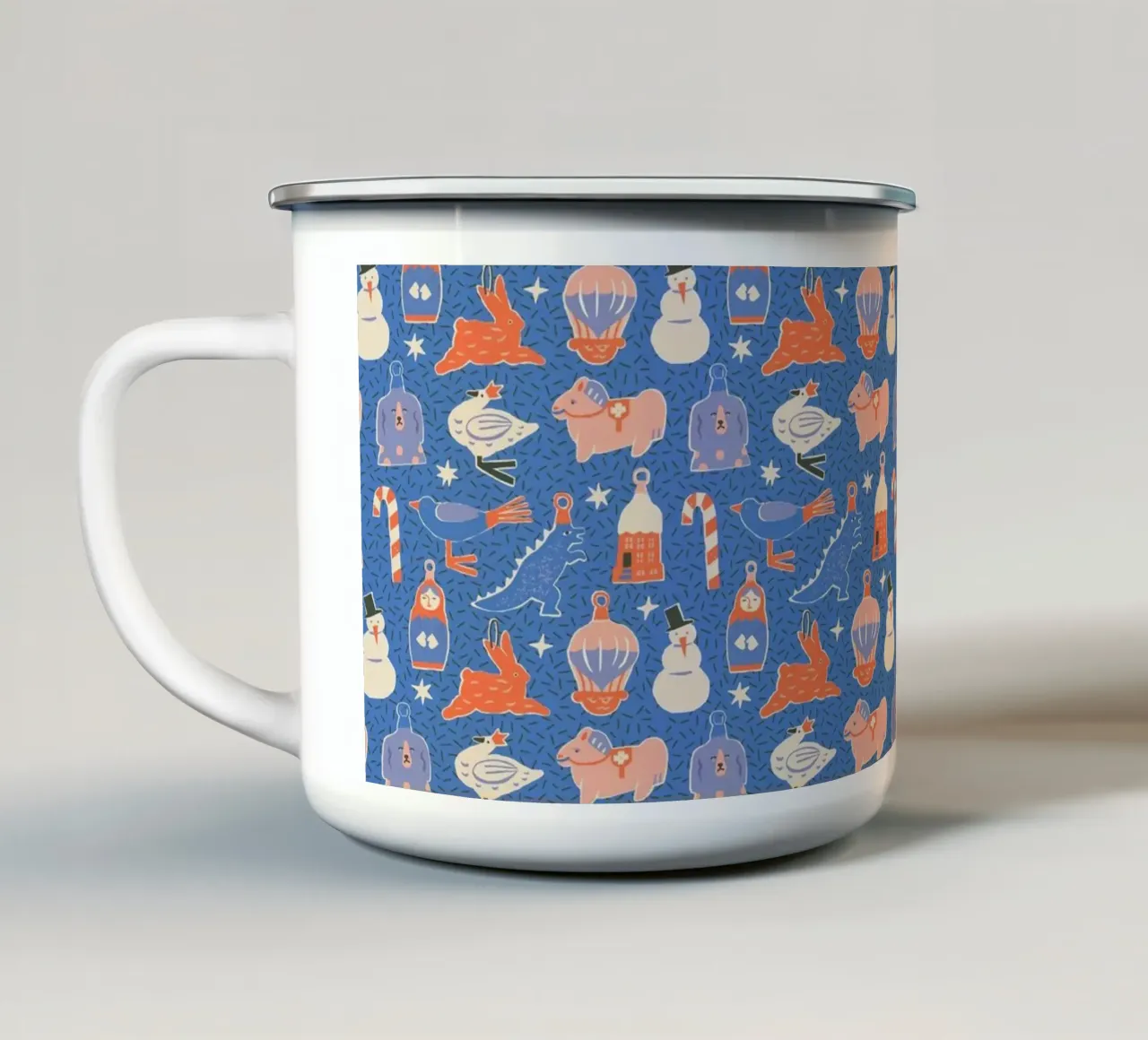 Christmas Pattern No 37 tazza in smalto da treechild