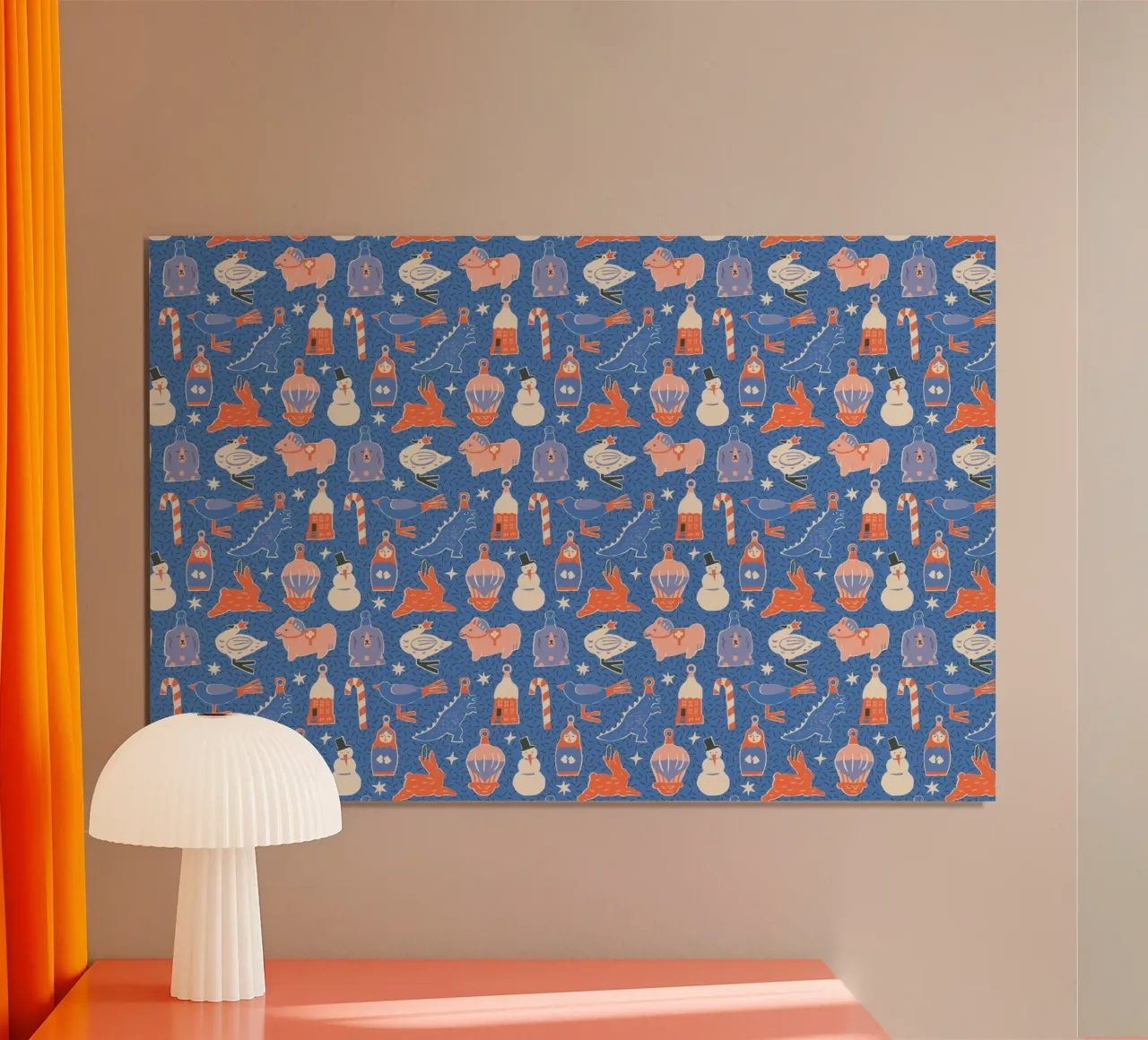 Christmas Pattern No 37 poster con telaio in plastica da treechild