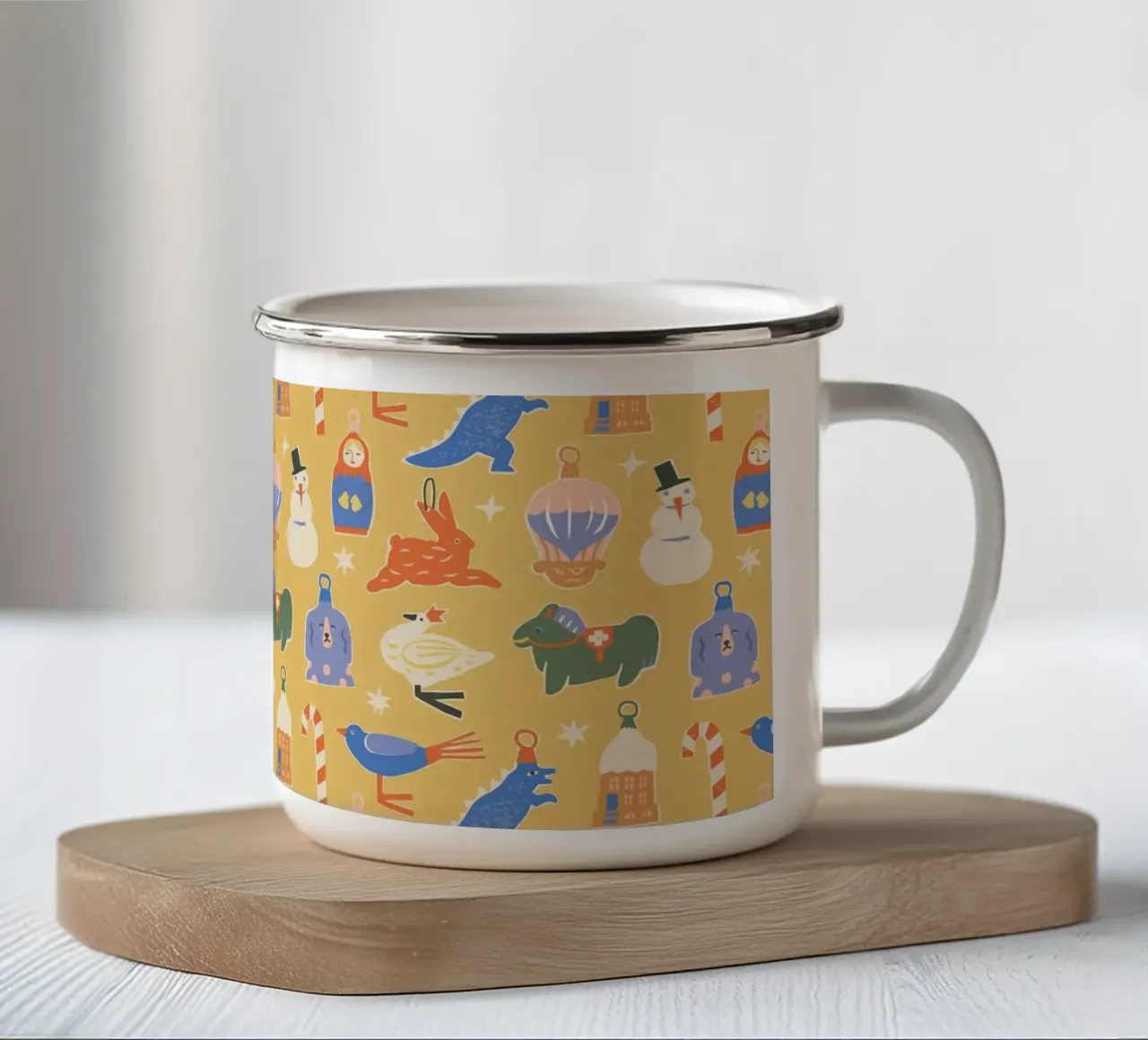 Christmas Pattern No 38 tazza in smalto da treechild