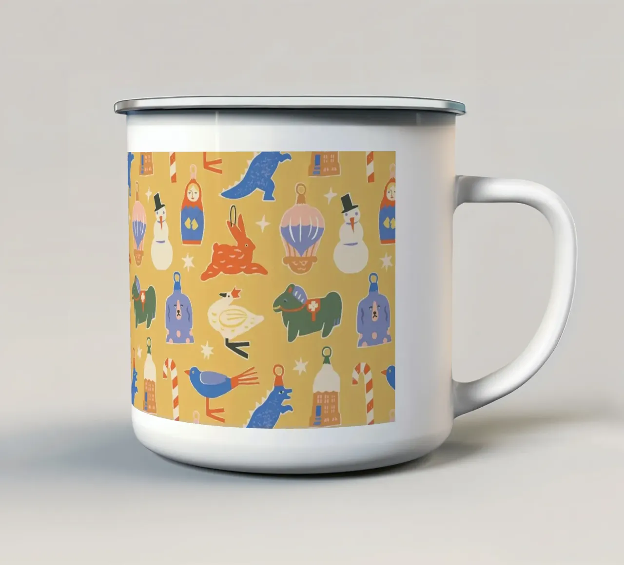 Christmas Pattern No 38 tazza in smalto da treechild