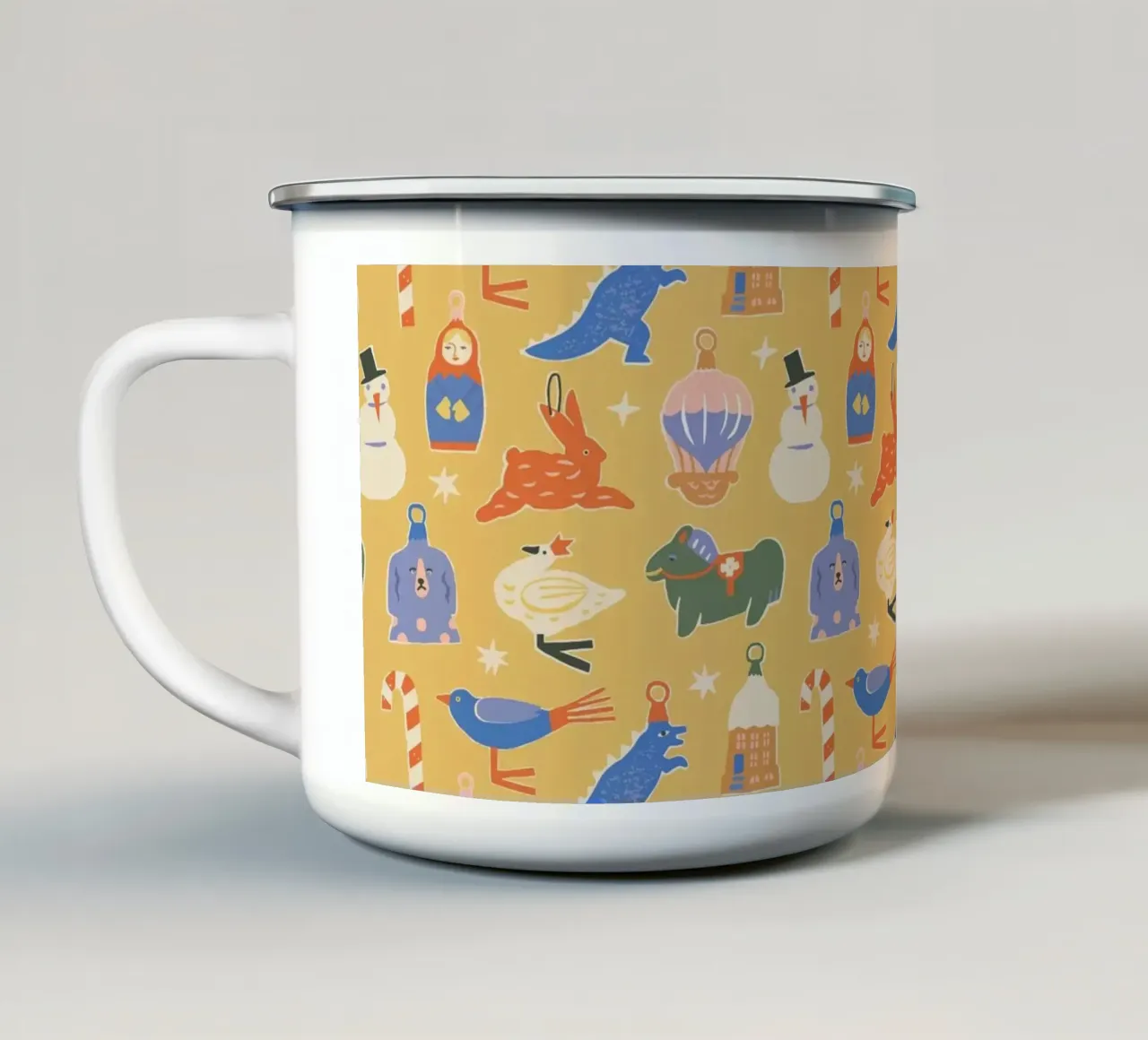 Christmas Pattern No 38 tazza in smalto da treechild