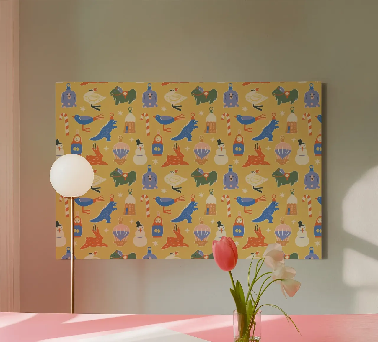 Christmas Pattern No 38 tela con Cornice a cassetta da treechild
