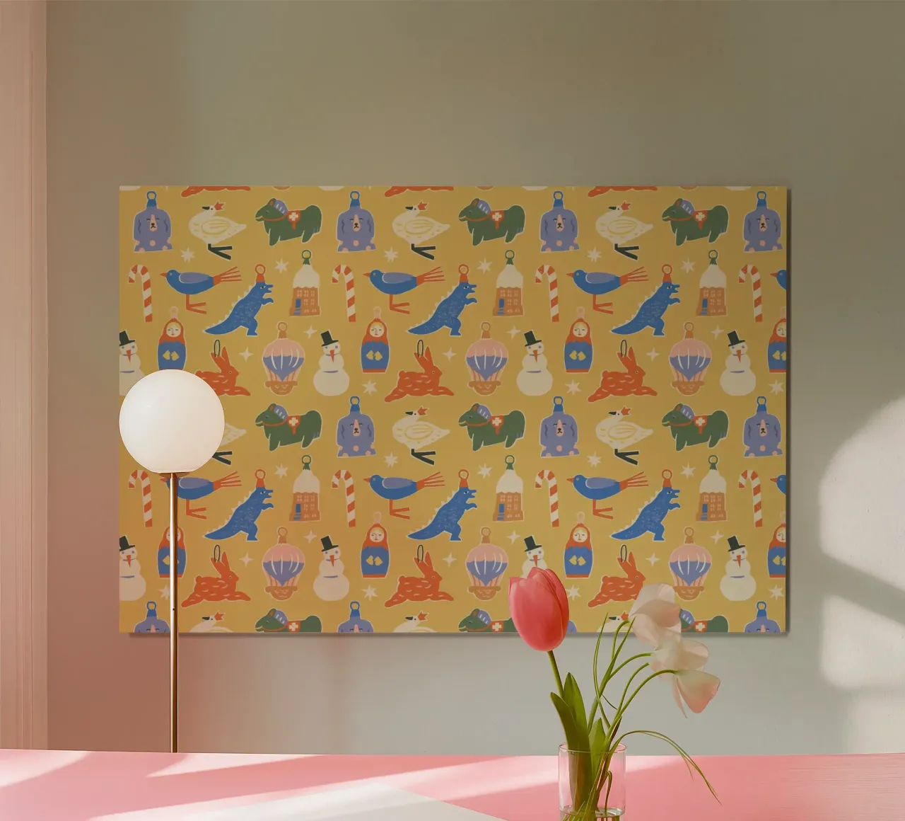 Christmas Pattern No 38 poster con telaio in plastica da treechild
