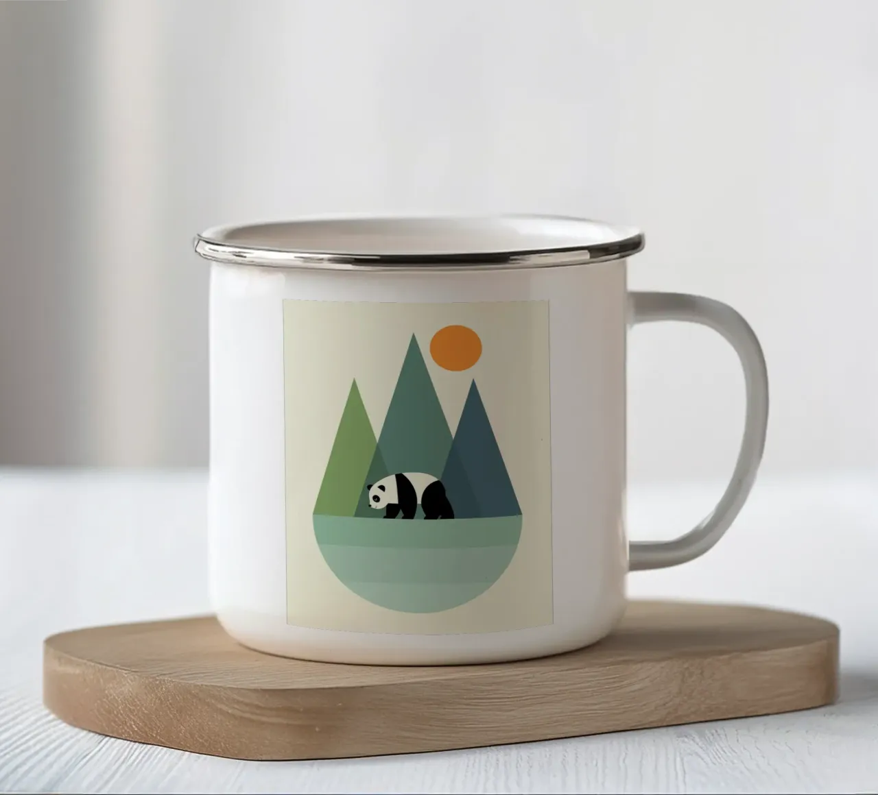 viaggio con i panda tazza in smalto da frea shop