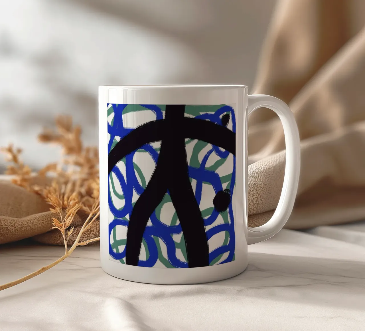 Calligrafia asiatica espressiva 02 tazza in ceramica da Little Dean