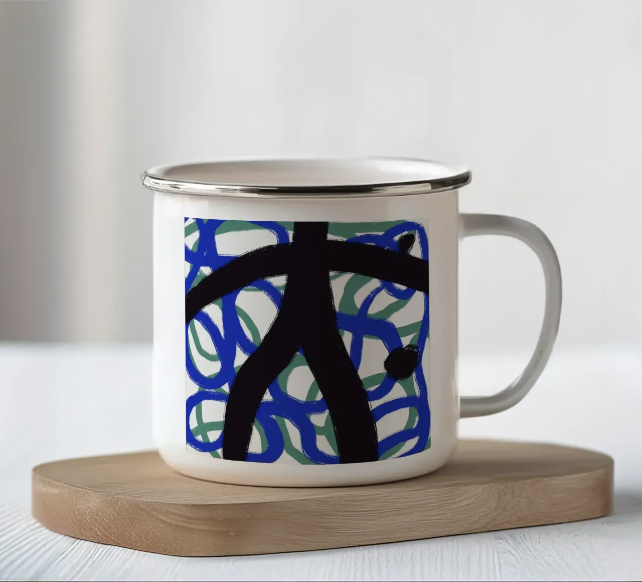 Calligrafia asiatica espressiva 02 tazza in smalto da Little Dean