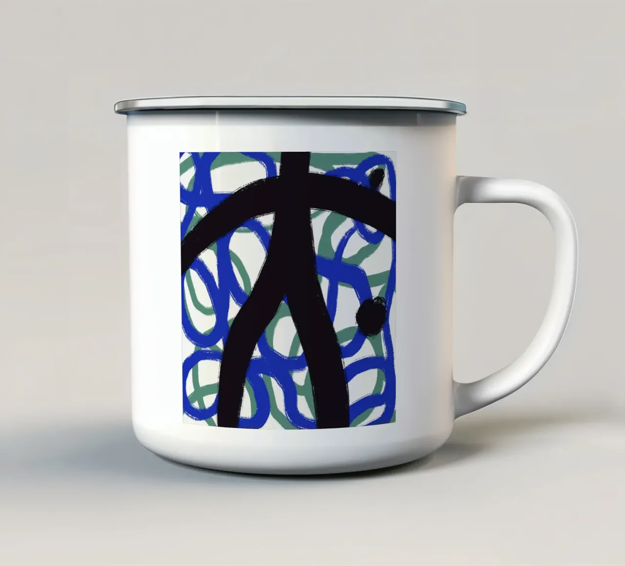 Calligrafia asiatica espressiva 02 tazza in smalto da Little Dean